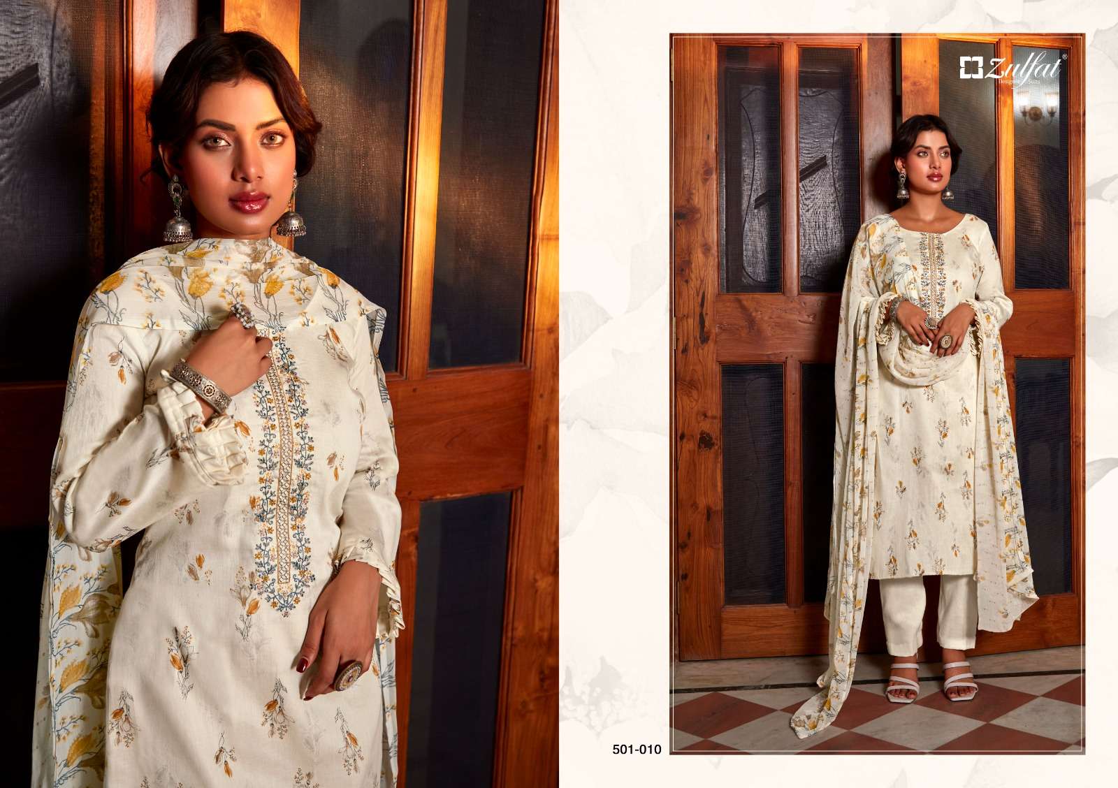 Dilreet By Zulfat 501-001 To 501-010 Series Beautiful Stylish Festive Suits Fancy Colorful Casual Wear & Ethnic Wear & Ready To Wear Pure Jam Cotton Print Dresses At Wholesale Price