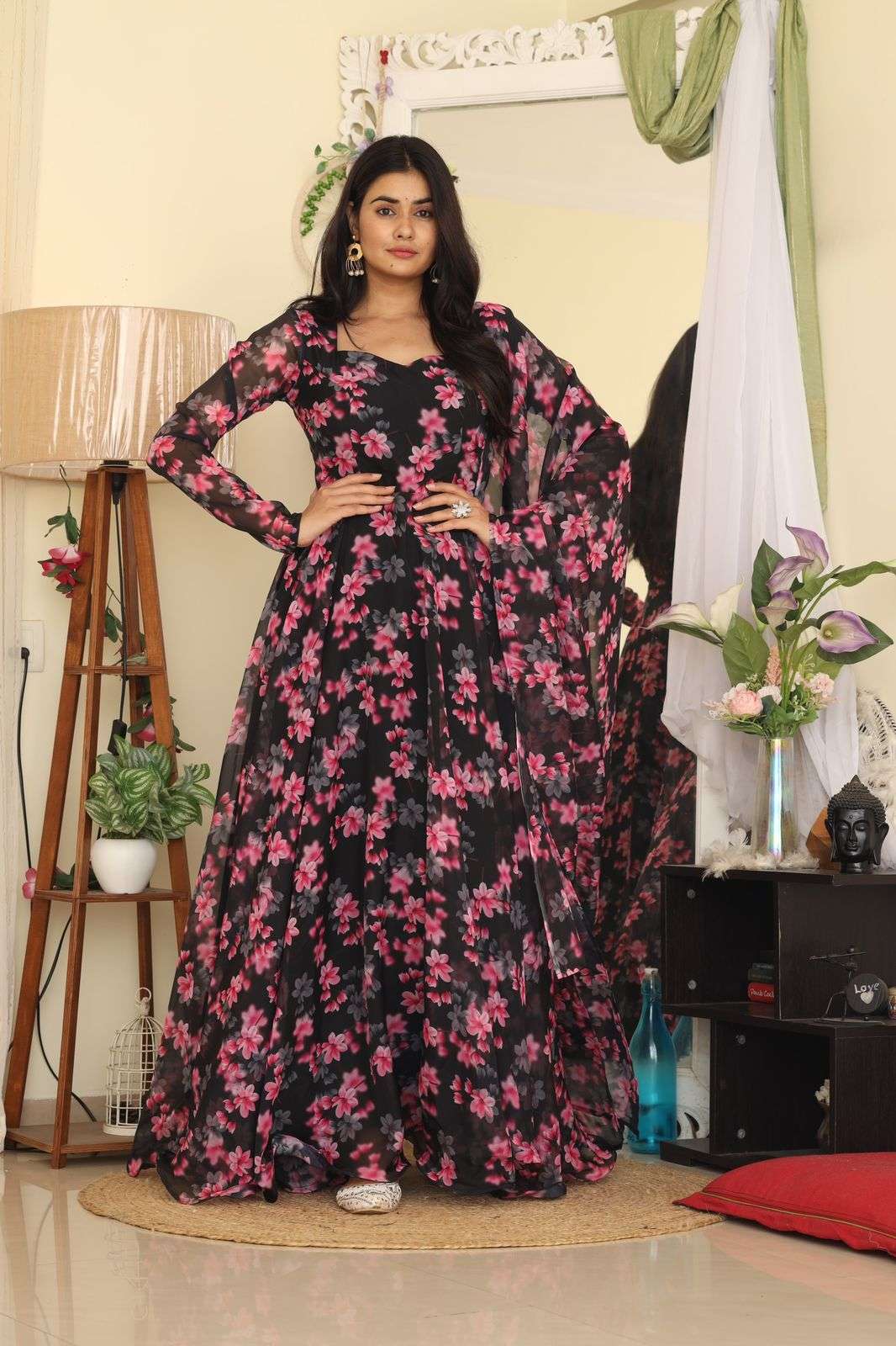 8053 By Fashid Wholesale Designer Anarkali Suits Beautiful Fancy Colorful Stylish Party Wear & Occasional Wear Tabby Silk Digital Print Dresses At Wholesale Price