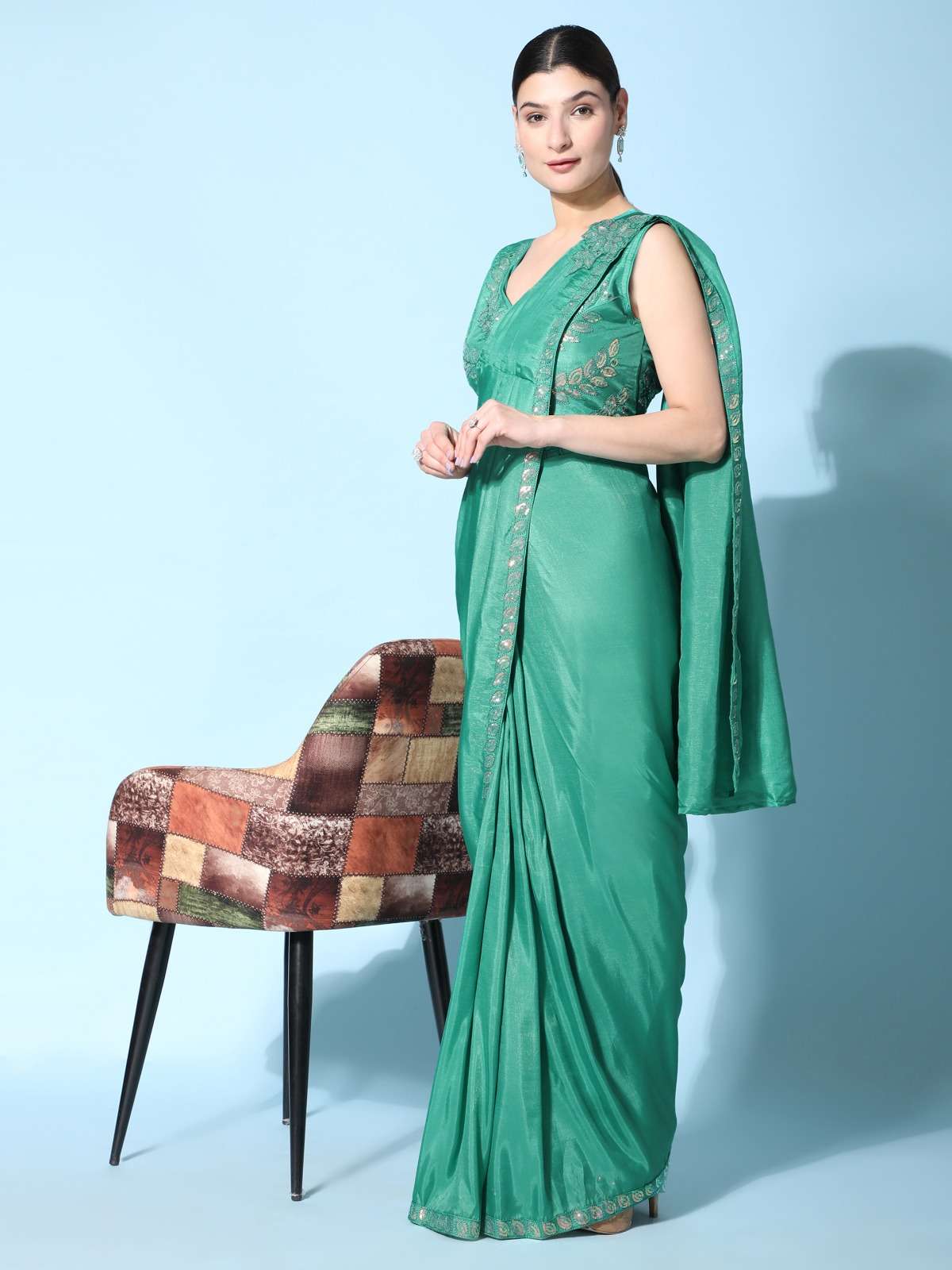 242 By Amoha Trendz 242-A To 242-C Series Indian Traditional Beautiful Stylish Designer Banarasi Silk Jacquard Embroidered Party Wear Satin Silk Sarees At Wholesale Price