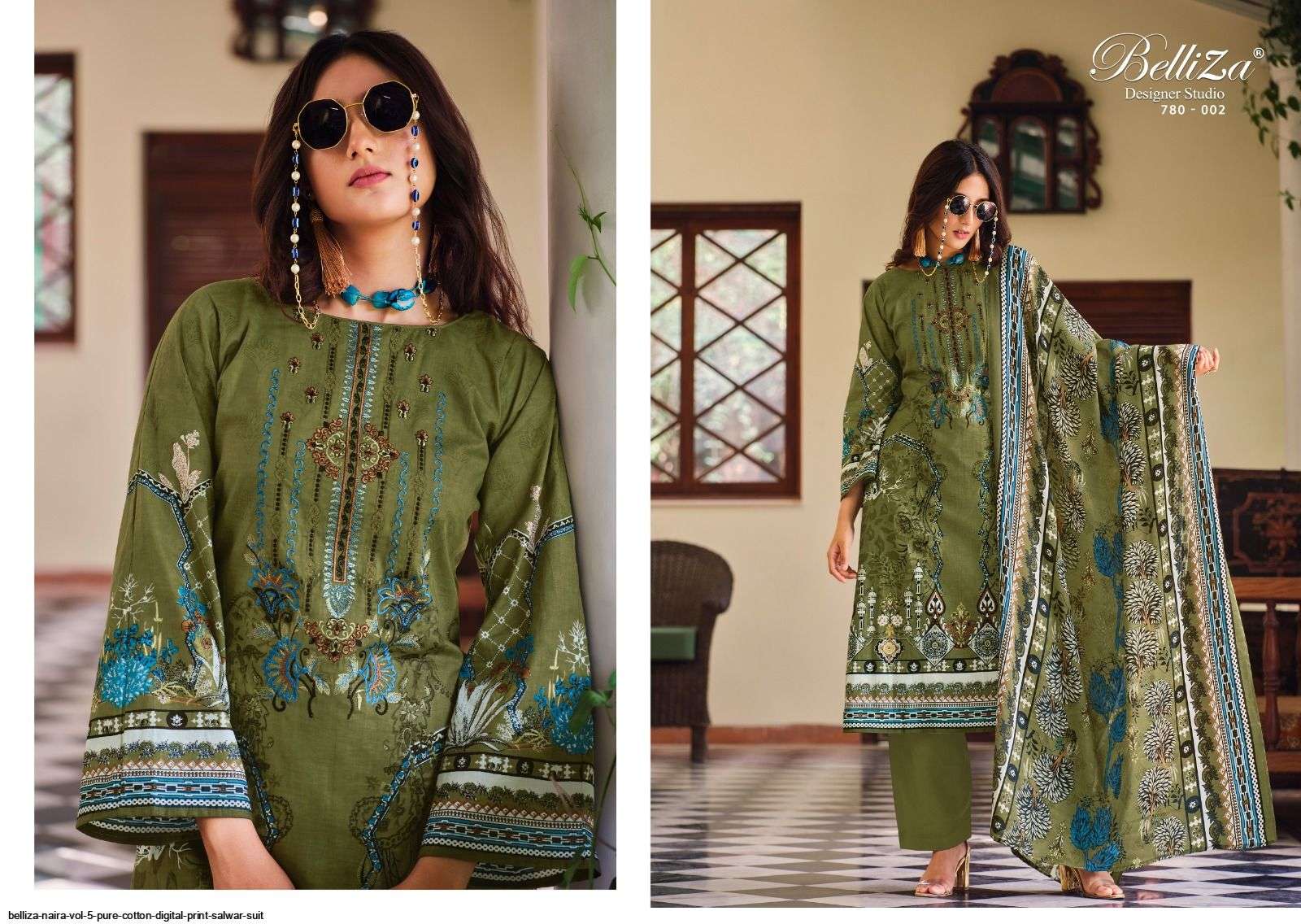 Naira Vol-5 By Belliza 780-001 To 780-010 Series Designer Suits Collection Beautiful Stylish Colorful Fancy Party Wear & Occasional Wear Pure Cotton Print Dresses At Wholesale Price