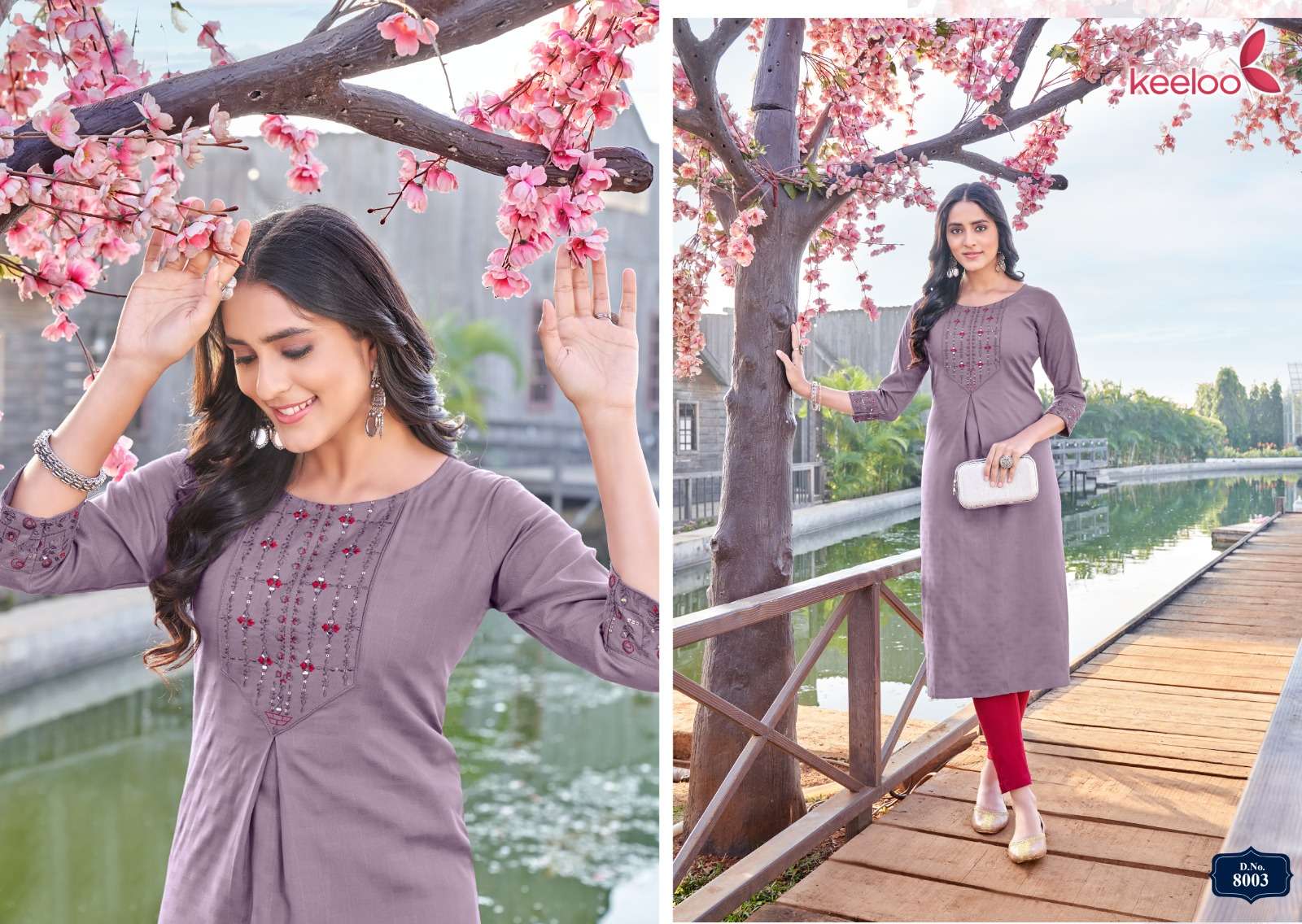 Morni By Keeloo 8001 To 8006 Series Beautiful Stylish Fancy Colorful Casual Wear & Ethnic Wear Rayon Embroidered Kurtis At Wholesale Price