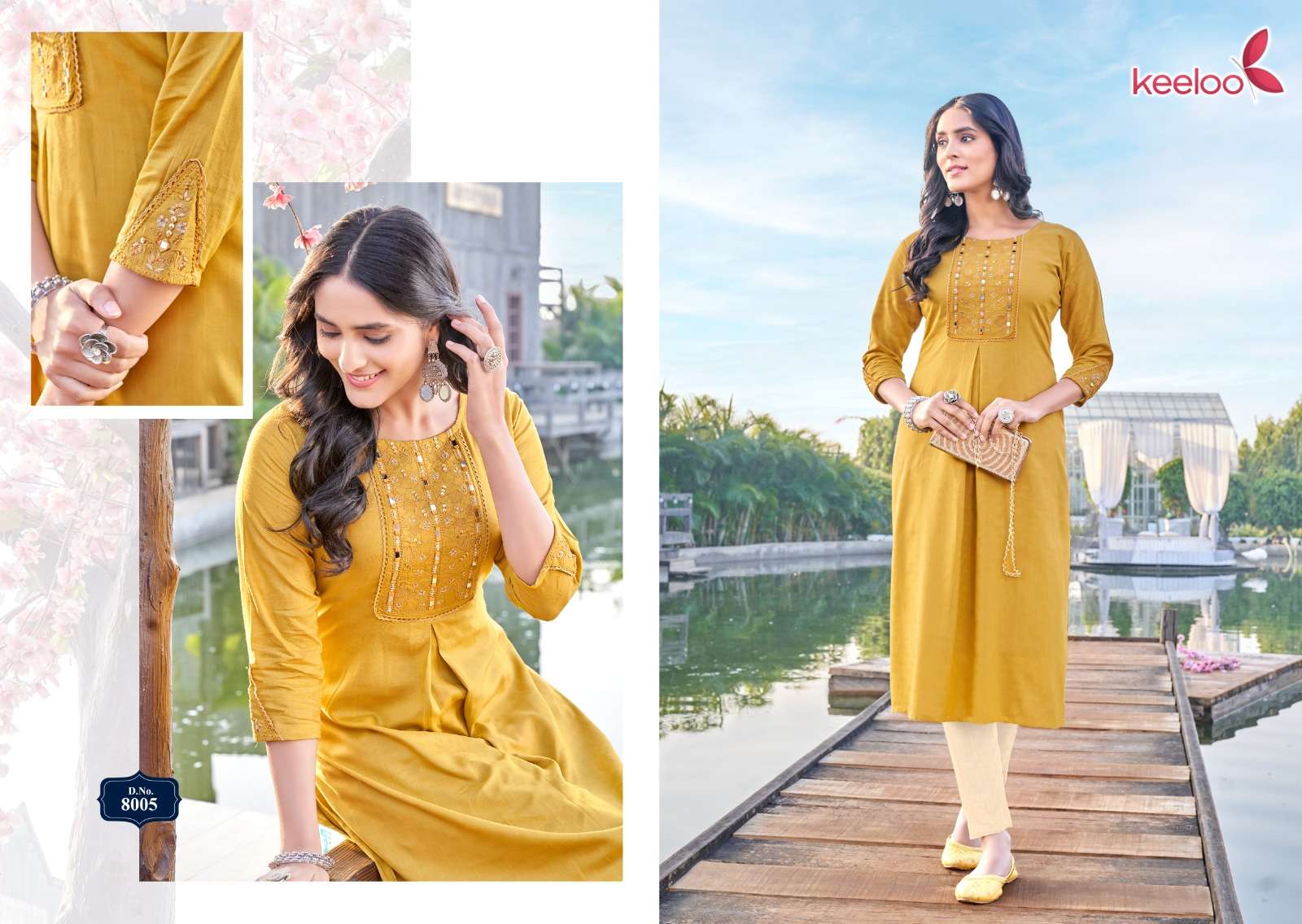 Morni By Keeloo 8001 To 8006 Series Beautiful Stylish Fancy Colorful Casual Wear & Ethnic Wear Rayon Embroidered Kurtis At Wholesale Price