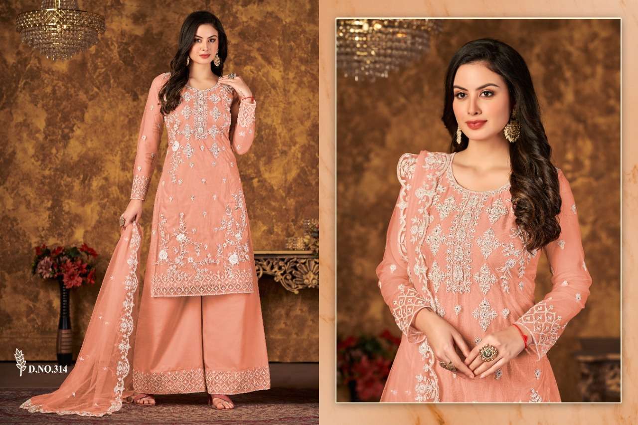 Vaani Vol-31 By Twisha 311 To 314 Series Designer Sharara Suits Collection Beautiful Stylish Fancy Colorful Party Wear & Occasional Wear Net Dresses At Wholesale Price