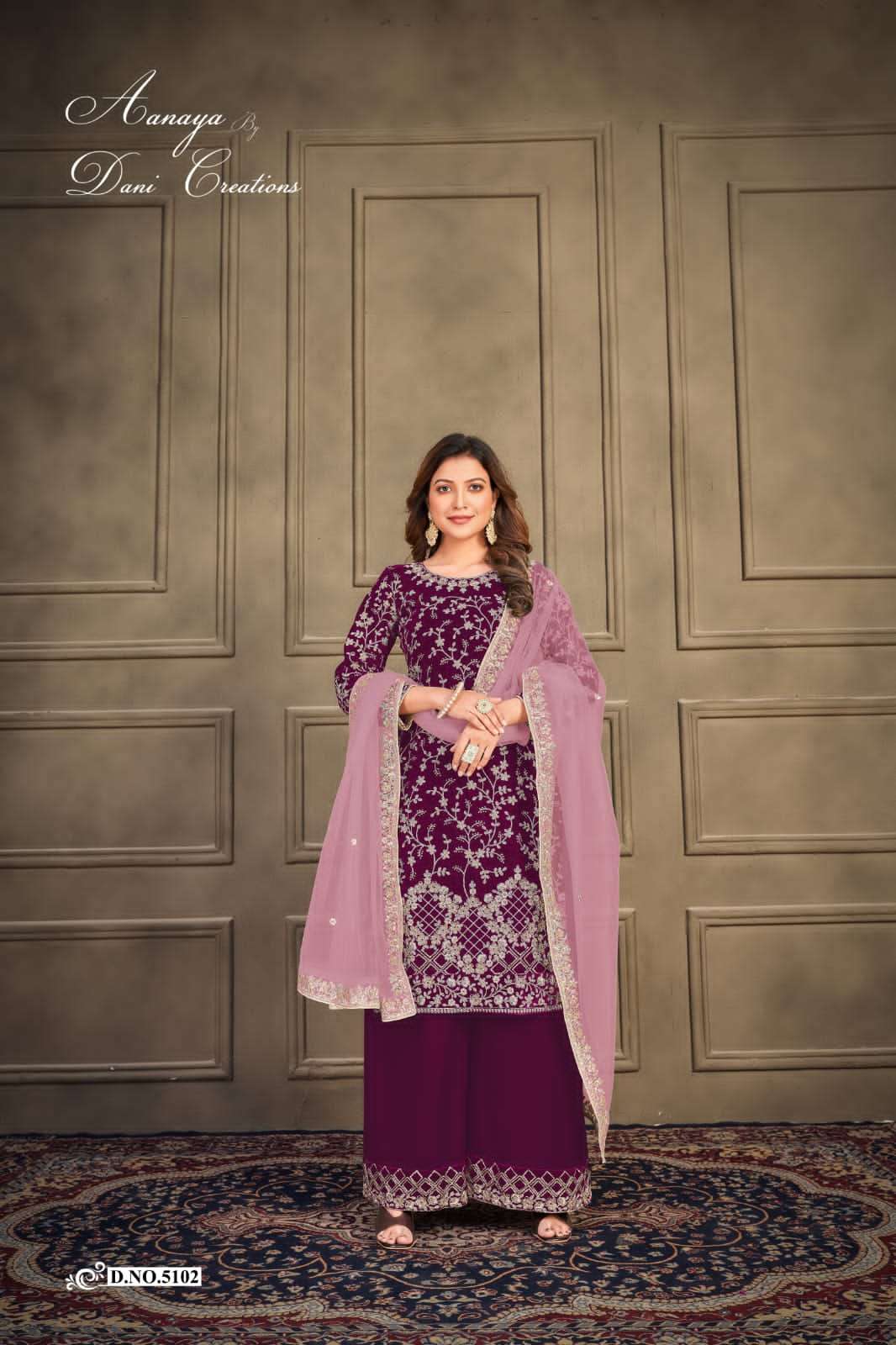 Aanaya Vol-151 By Twisha 5101 To 5104 Series Designer Sharara Suits Collection Beautiful Stylish Fancy Colorful Party Wear & Occasional Wear Velvet Dresses At Wholesale Price