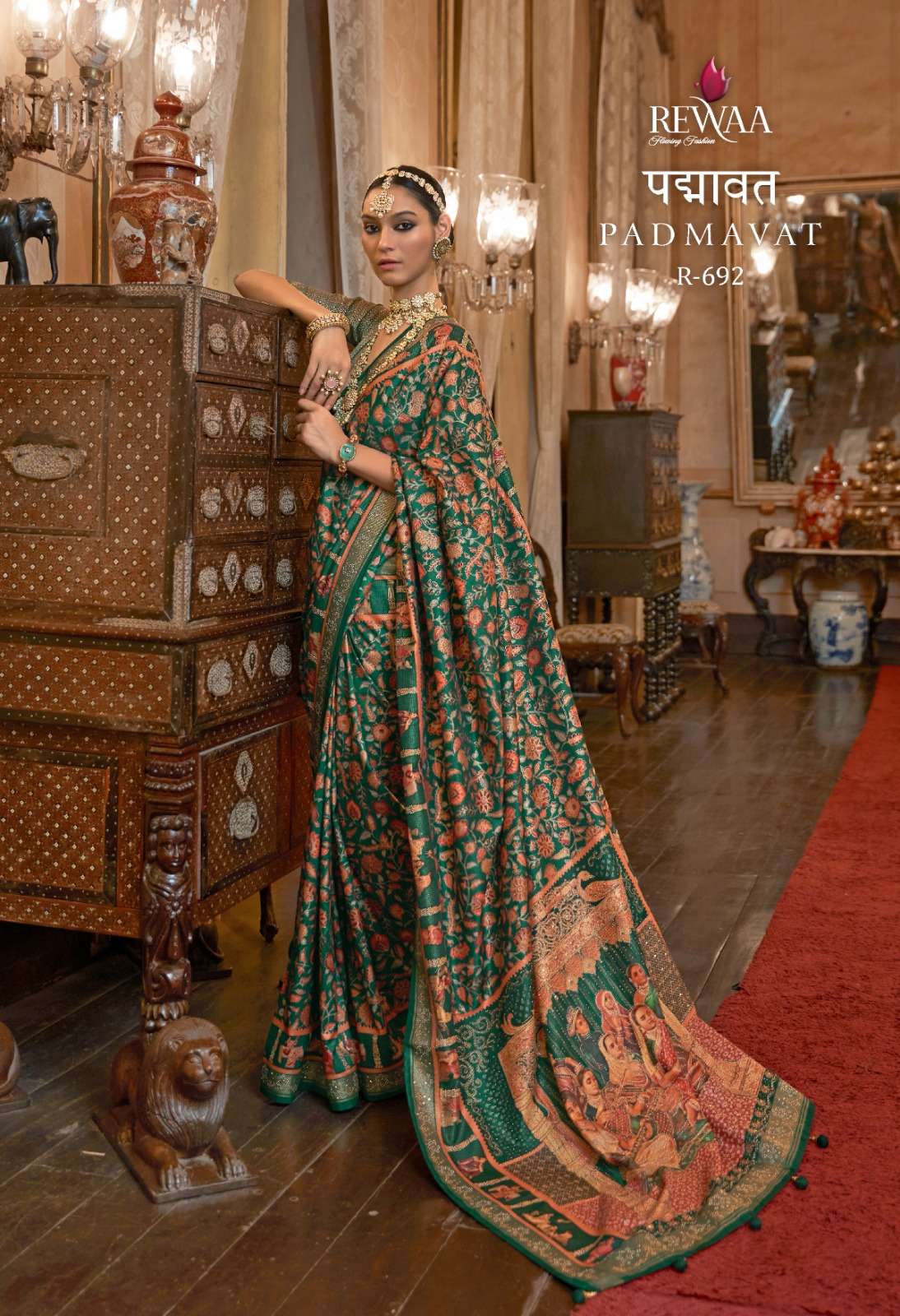 Padmavat By Rewaa 689 To 697 Series Indian Traditional Wear Collection Beautiful Stylish Fancy Colorful Party Wear & Occasional Wear Silk Sarees At Wholesale Price