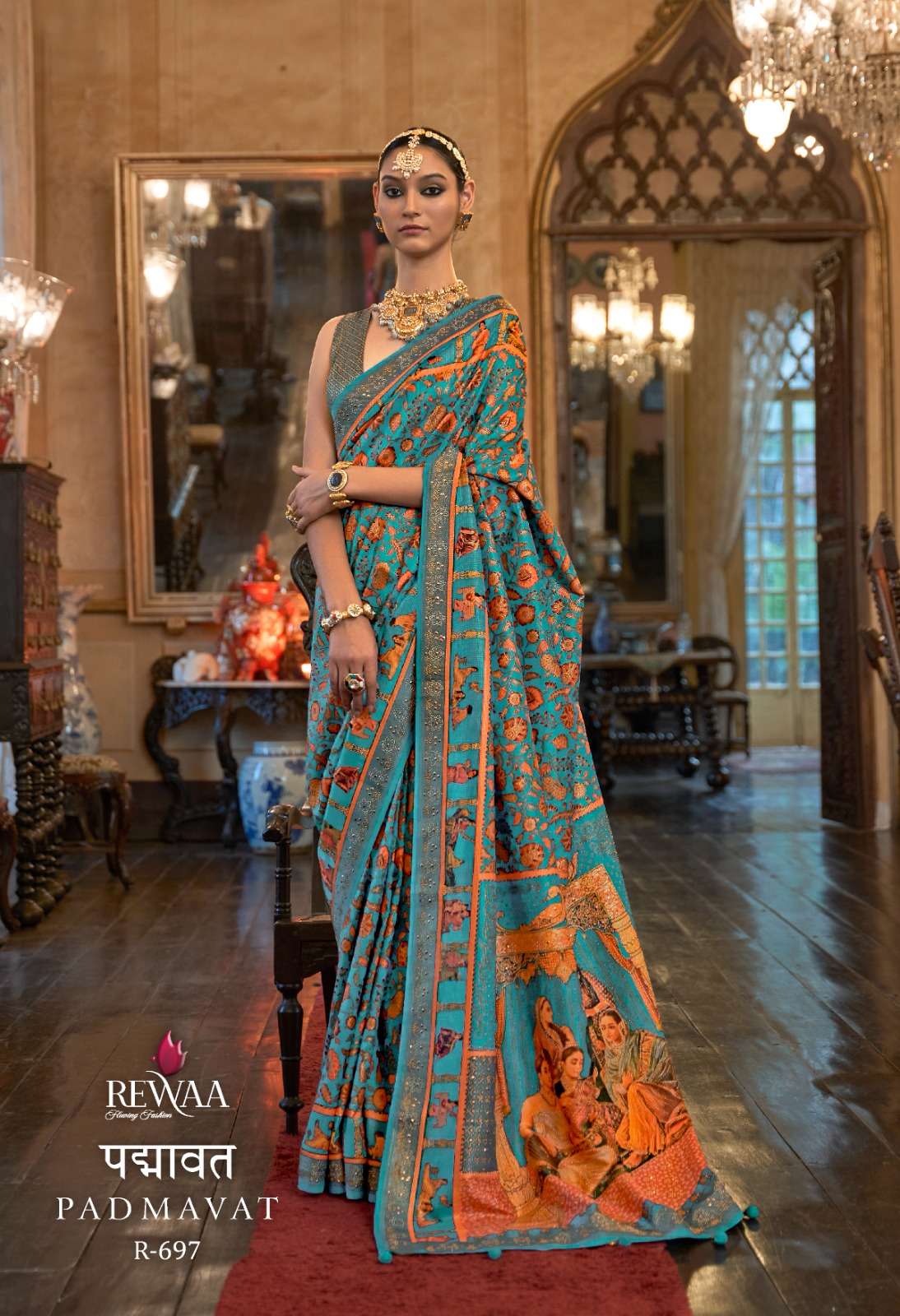 Padmavat By Rewaa 689 To 697 Series Indian Traditional Wear Collection Beautiful Stylish Fancy Colorful Party Wear & Occasional Wear Silk Sarees At Wholesale Price