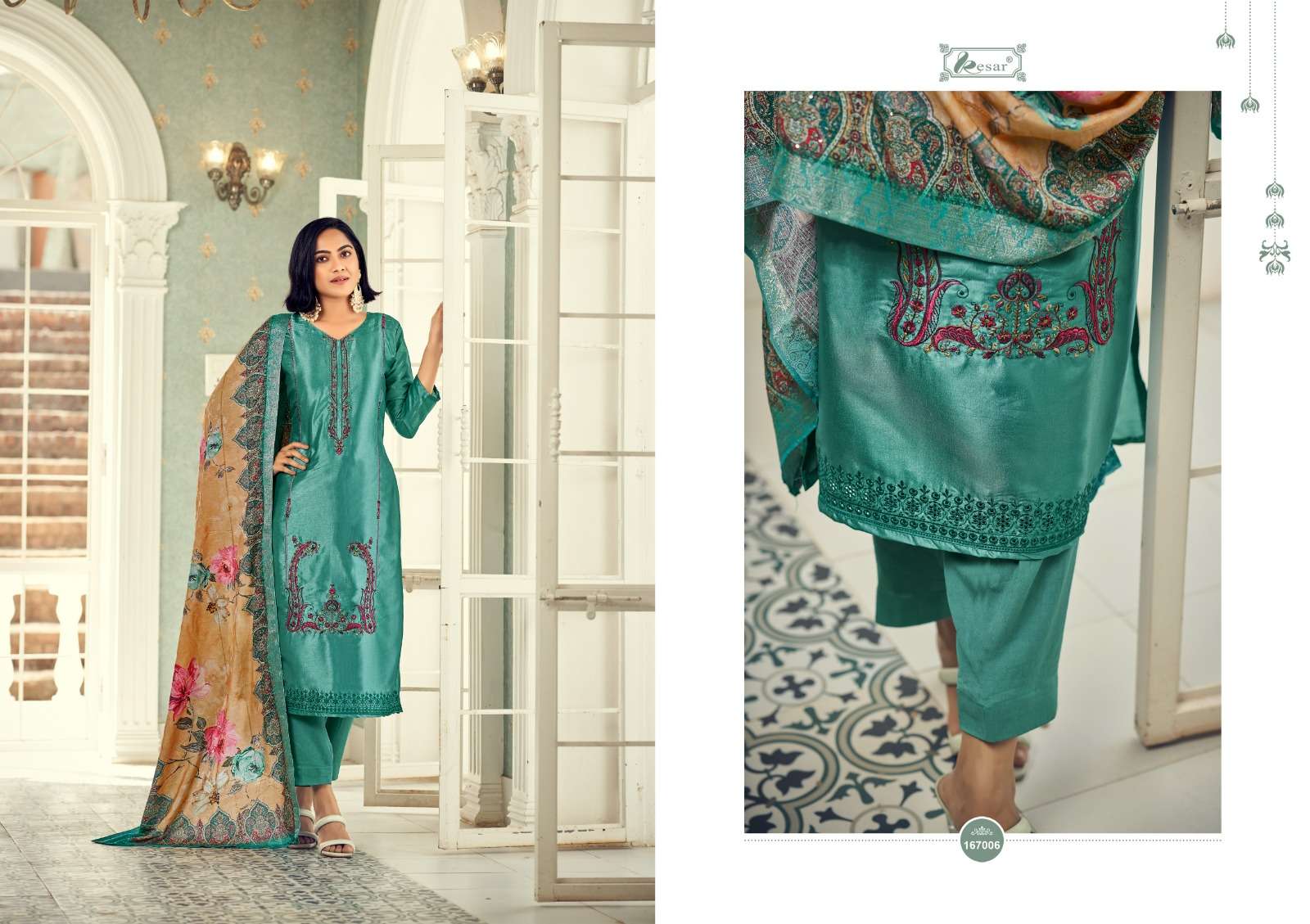 Begum By Kesar 167001 To 167006 Series Designer Festive Suits Beautiful Fancy Stylish Colorful Party Wear & Occasional Wear Pure Viscose Silk Embroidery Dresses At Wholesale Price