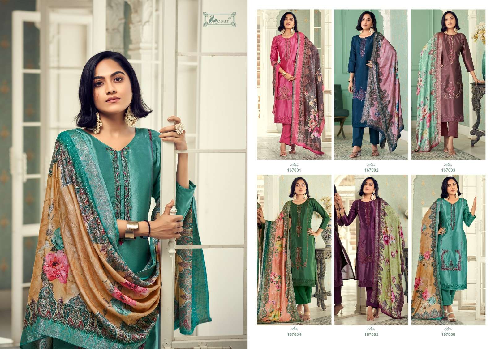 Begum By Kesar 167001 To 167006 Series Designer Festive Suits Beautiful Fancy Stylish Colorful Party Wear & Occasional Wear Pure Viscose Silk Embroidery Dresses At Wholesale Price