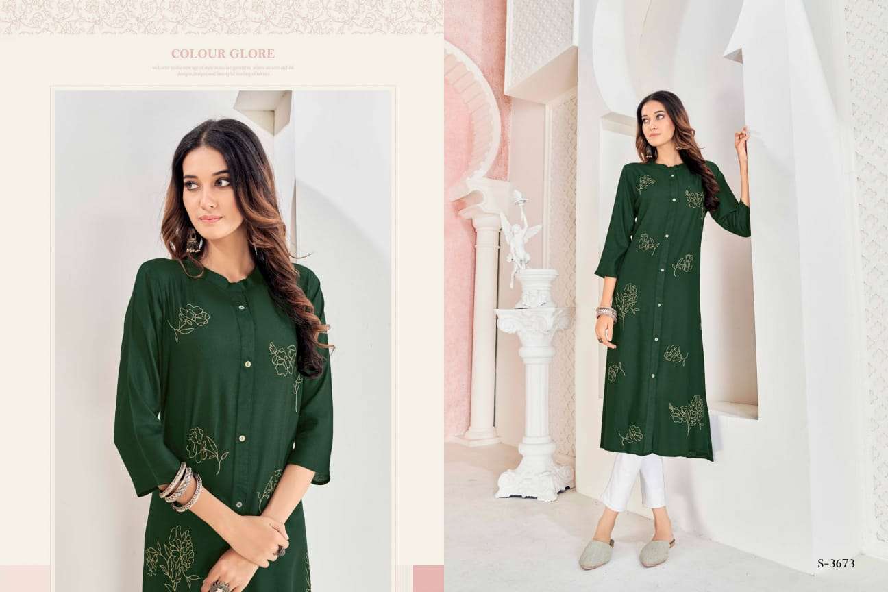 Anvika By Sbs 3671 To 3676 Series Designer Stylish Fancy Colorful Beautiful Party Wear & Ethnic Wear Collection Rayon Kurtis At Wholesale Price