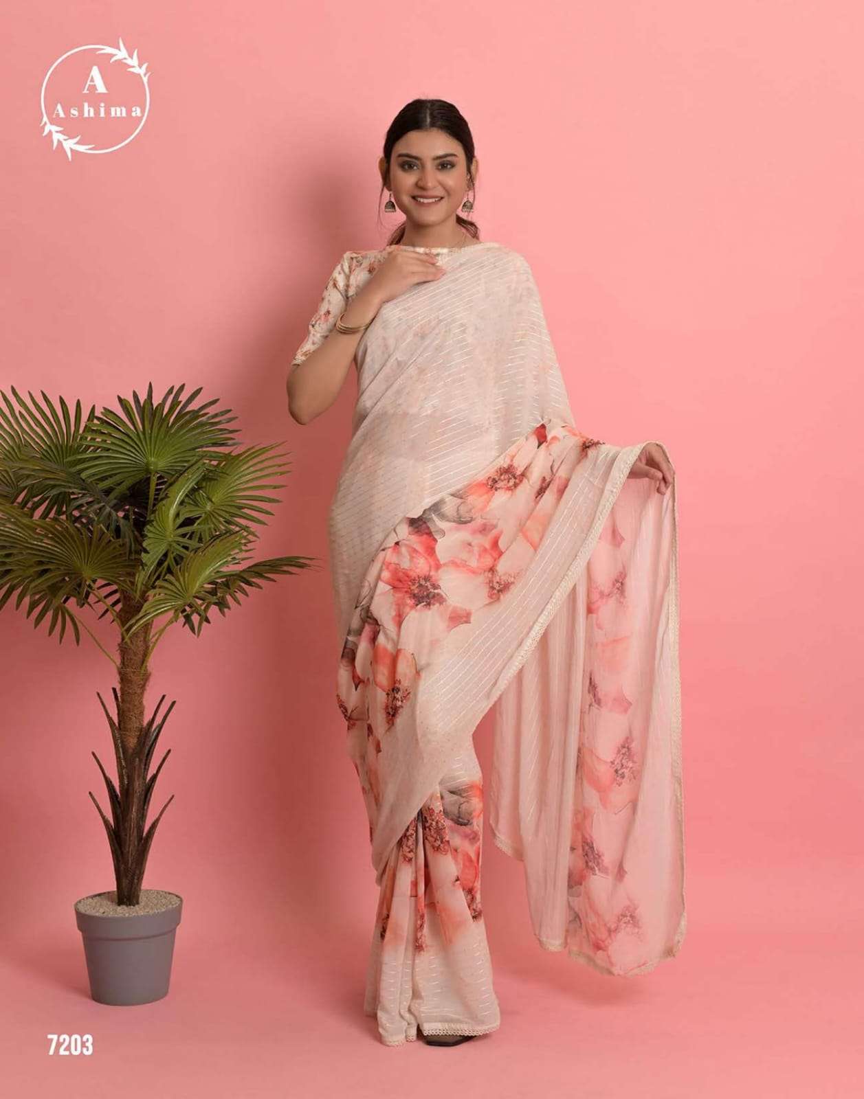 Rihana Digital Vol-3 By Ashima 7201 To 7208 Series Indian Traditional Wear Collection Beautiful Stylish Fancy Colorful Party Wear & Occasional Wear Weightless Sarees At Wholesale Price