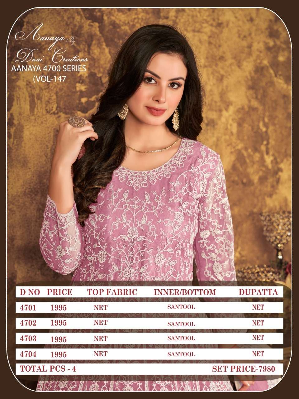 Aanaya Vol-147 By Twisha 4701 To 4704 Series Beautiful Stylish Anarkali Suits Fancy Colorful Casual Wear & Ethnic Wear & Ready To Wear Net Dresses At Wholesale Price