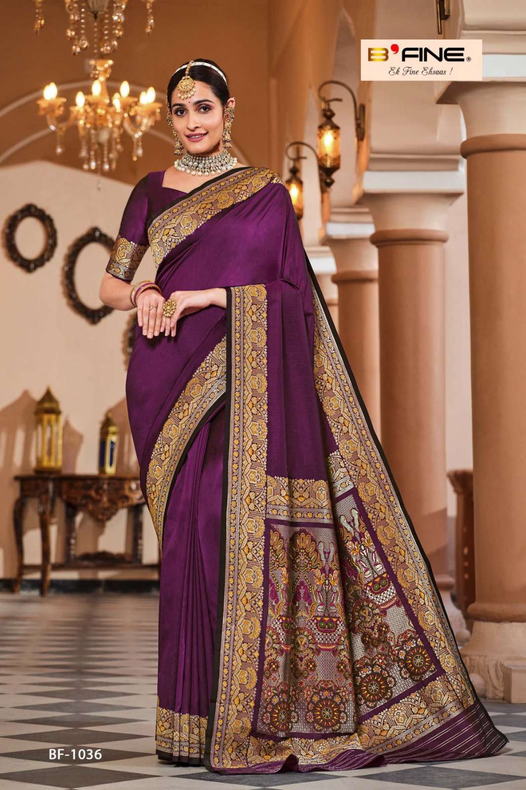 Ujwala By Bfine 1034 To 1039 Series Indian Traditional Wear Collection Beautiful Stylish Fancy Colorful Party Wear & Occasional Wear Silk Print Sarees At Wholesale Price