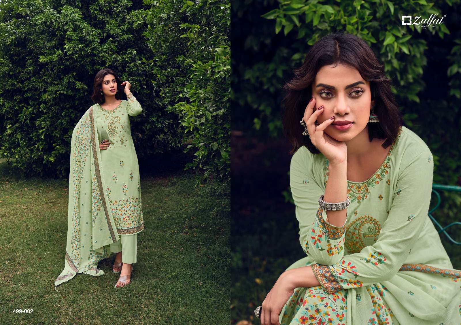 Chinaar By Zulfat 499-001 To 499-010 Series Beautiful Stylish Festive Suits Fancy Colorful Casual Wear & Ethnic Wear & Ready To Wear Pure Cotton Print Dresses At Wholesale Price