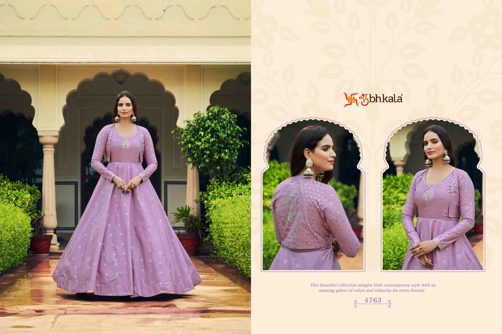Flory Vol-22 By Shubhkala 4761 To 4769 Series Beautiful Stylish Fancy Colorful Casual Wear & Ethnic Wear Cotton Gowns With Jackets At Wholesale Price