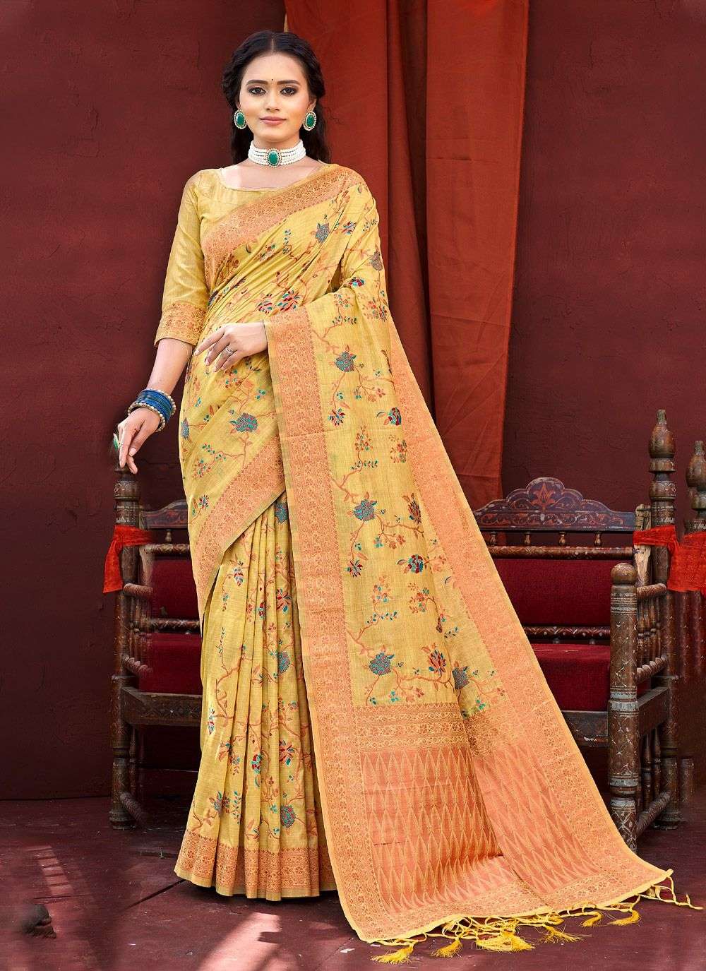 Kanhaiya By Bunawat 1001 To 1006 Series Indian Traditional Wear Collection Beautiful Stylish Fancy Colorful Party Wear & Occasional Wear Banarasi Silk Print Sarees At Wholesale Price