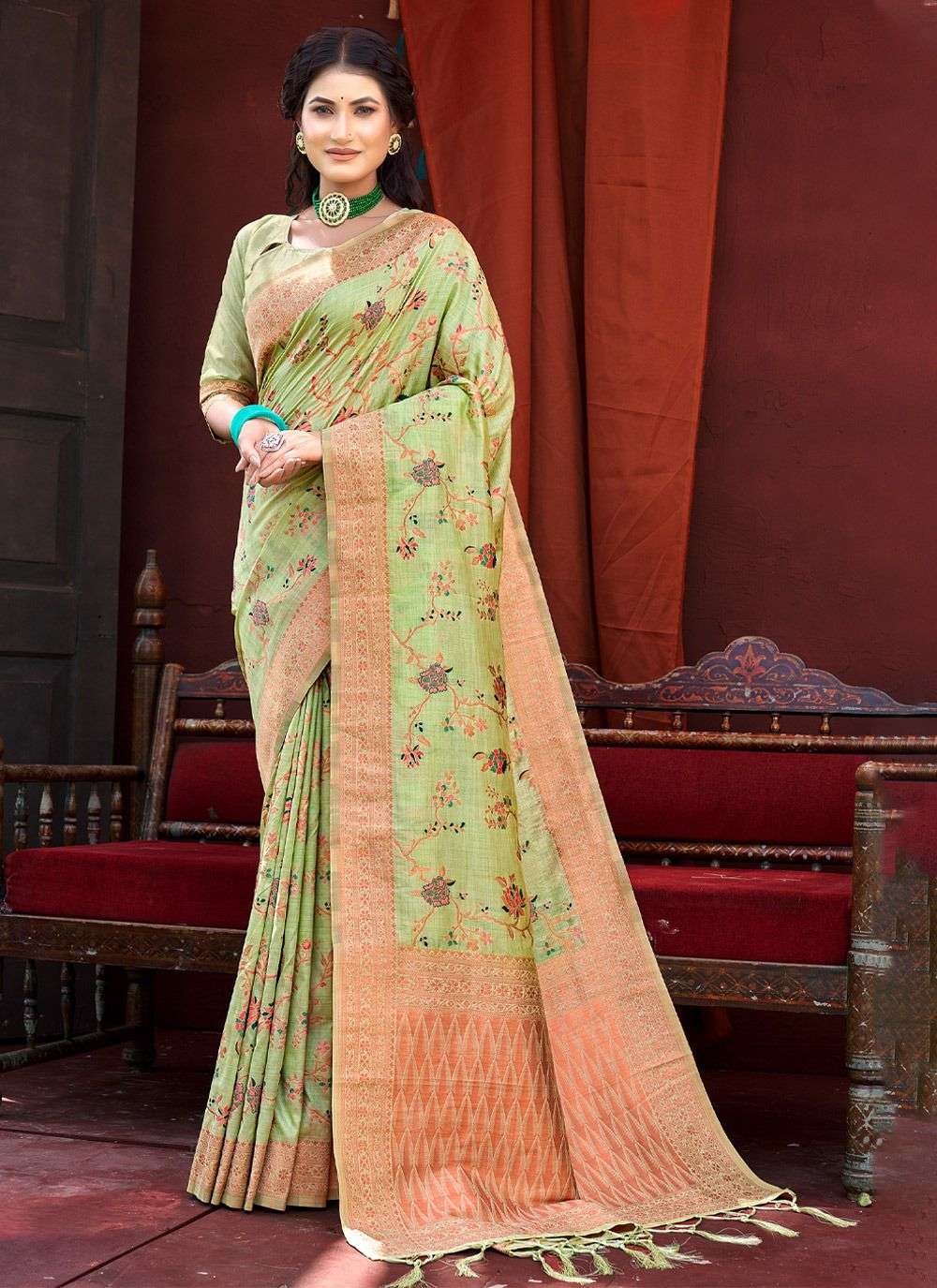 Kanhaiya By Bunawat 1001 To 1006 Series Indian Traditional Wear Collection Beautiful Stylish Fancy Colorful Party Wear & Occasional Wear Banarasi Silk Print Sarees At Wholesale Price