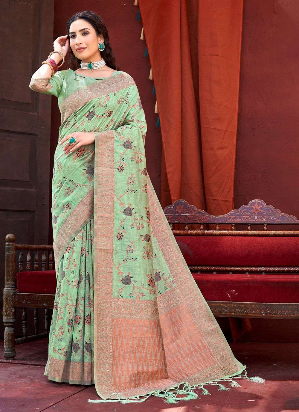Kanhaiya By Bunawat 1001 To 1006 Series Indian Traditional Wear Collection Beautiful Stylish Fancy Colorful Party Wear & Occasional Wear Banarasi Silk Print Sarees At Wholesale Price