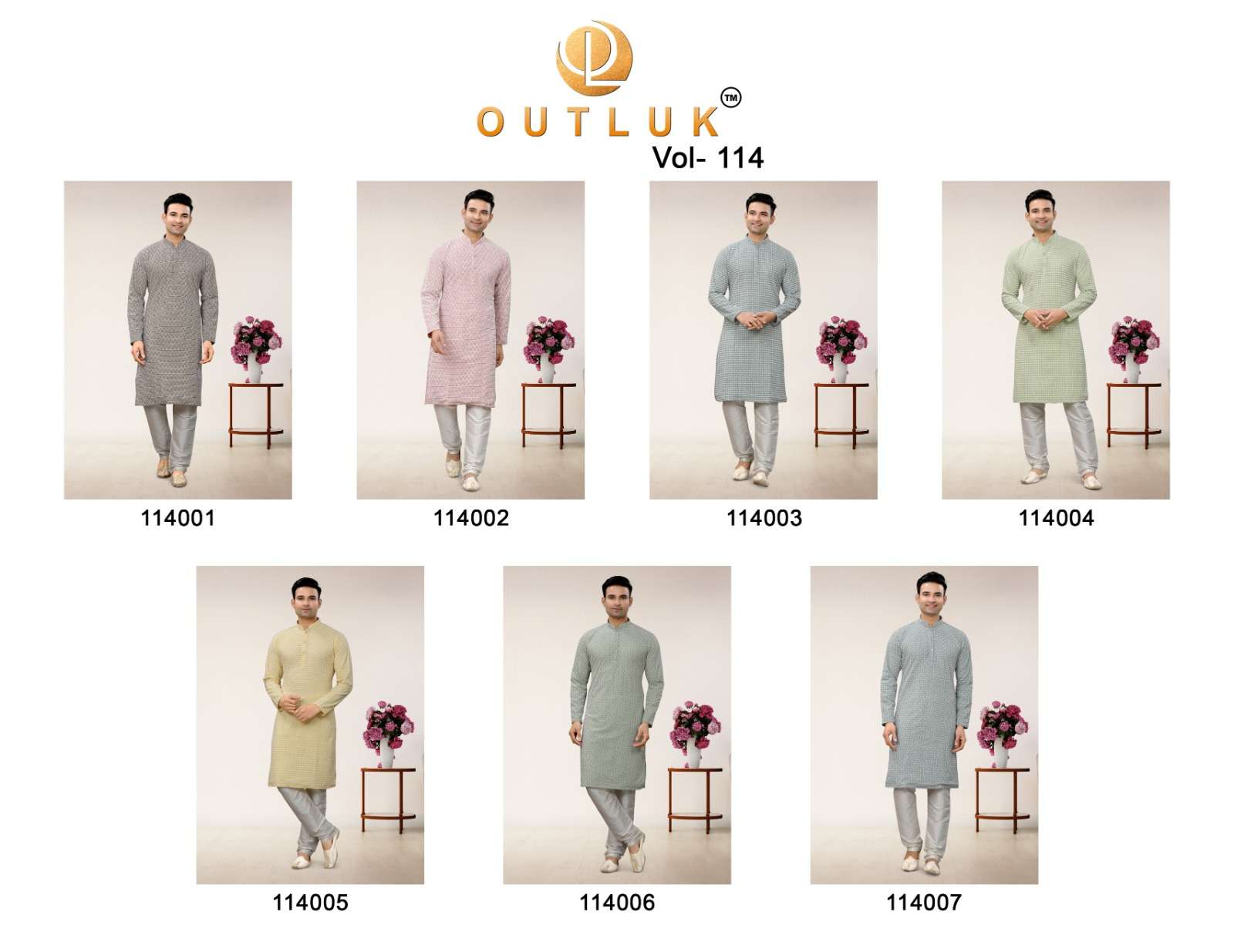 Outluk Vol-114 By Fashid Wholesale 114001 To 114007 Series Beautiful Colorful Stylish Fancy Casual Wear & Ethnic Wear & Ready To Wear Georgette Kurtas With Pajamas At Wholesale Price