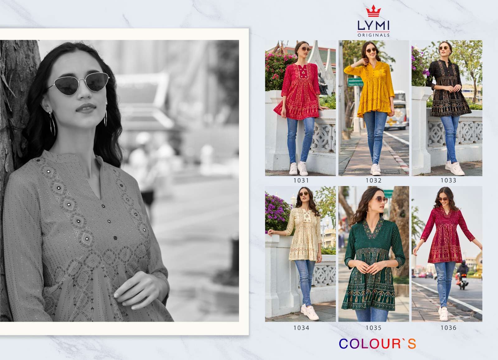 Colours By Lymi 1031 To 1036 Series Beautiful Stylish Fancy Colorful Casual Wear & Ethnic Wear Rayon Print Tops At Wholesale Price