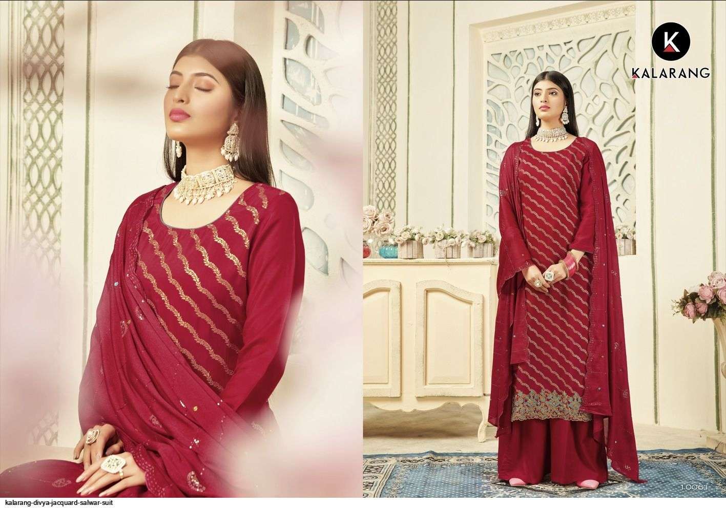 Divya By Kalarang 10061 To 10066 Series Beautiful Indian Suits Colorful Stylish Fancy Casual Wear & Ethnic Wear Pure Dola Jacquard Embroidered Dresses At Wholesale Price