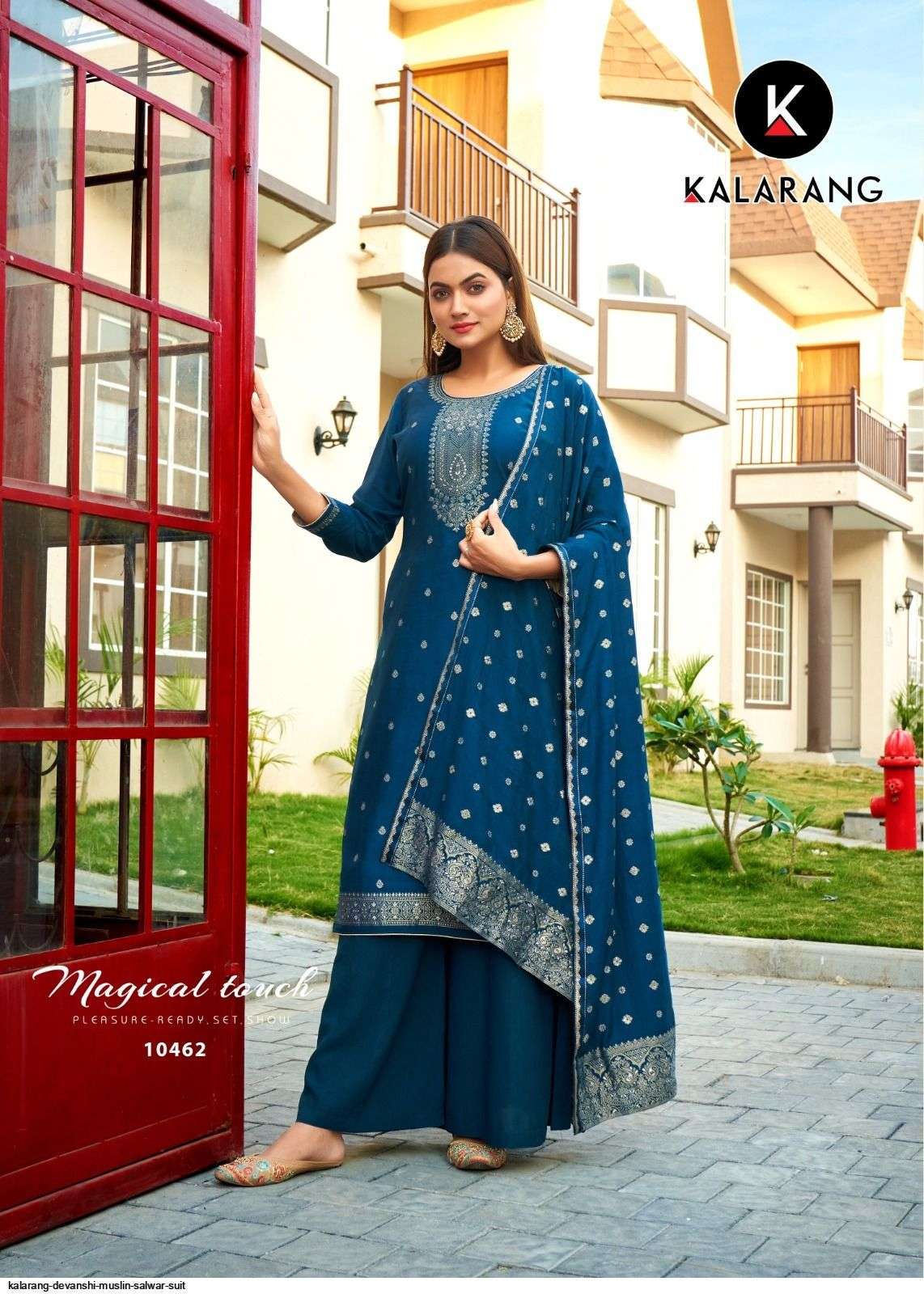 Devanshi By Kalarang 10461 To 10466 Series Beautiful Festive Suits Colorful Stylish Fancy Casual Wear & Ethnic Wear Pure Muslin Dola Jacquard Embroidered Dresses At Wholesale Price