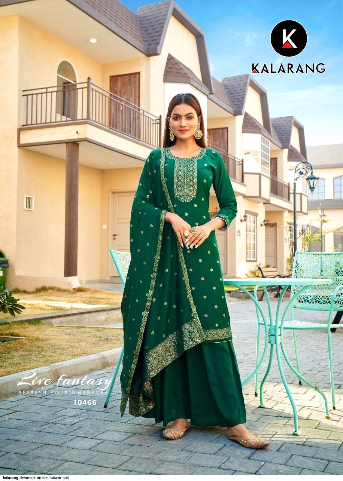 Devanshi By Kalarang 10461 To 10466 Series Beautiful Festive Suits Colorful Stylish Fancy Casual Wear & Ethnic Wear Pure Muslin Dola Jacquard Embroidered Dresses At Wholesale Price