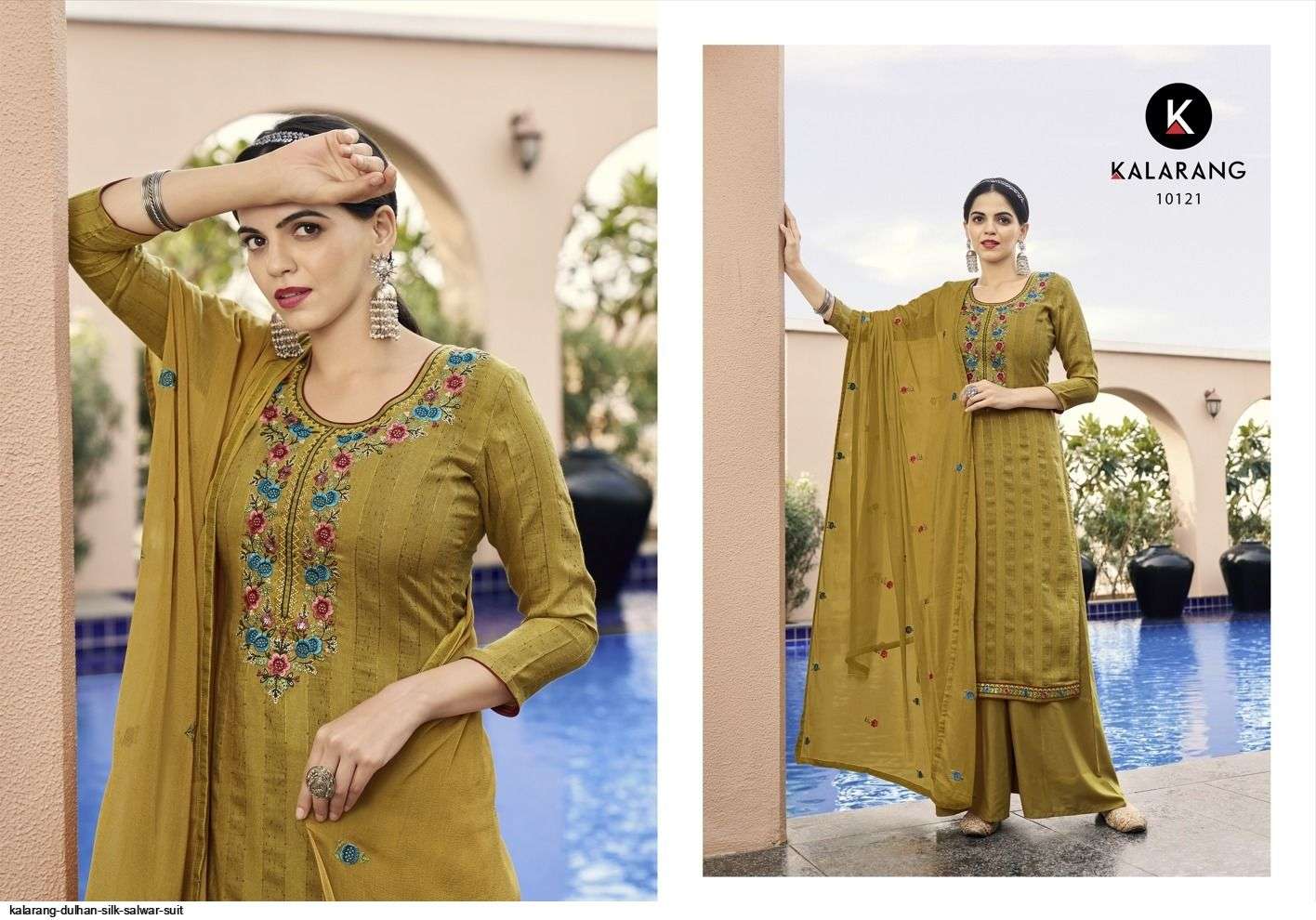Dulhan By Kalarang 10121 To 10124 Series Beautiful Festive Suits Colorful Stylish Fancy Casual Wear & Ethnic Wear Silk With Work Dresses At Wholesale Price