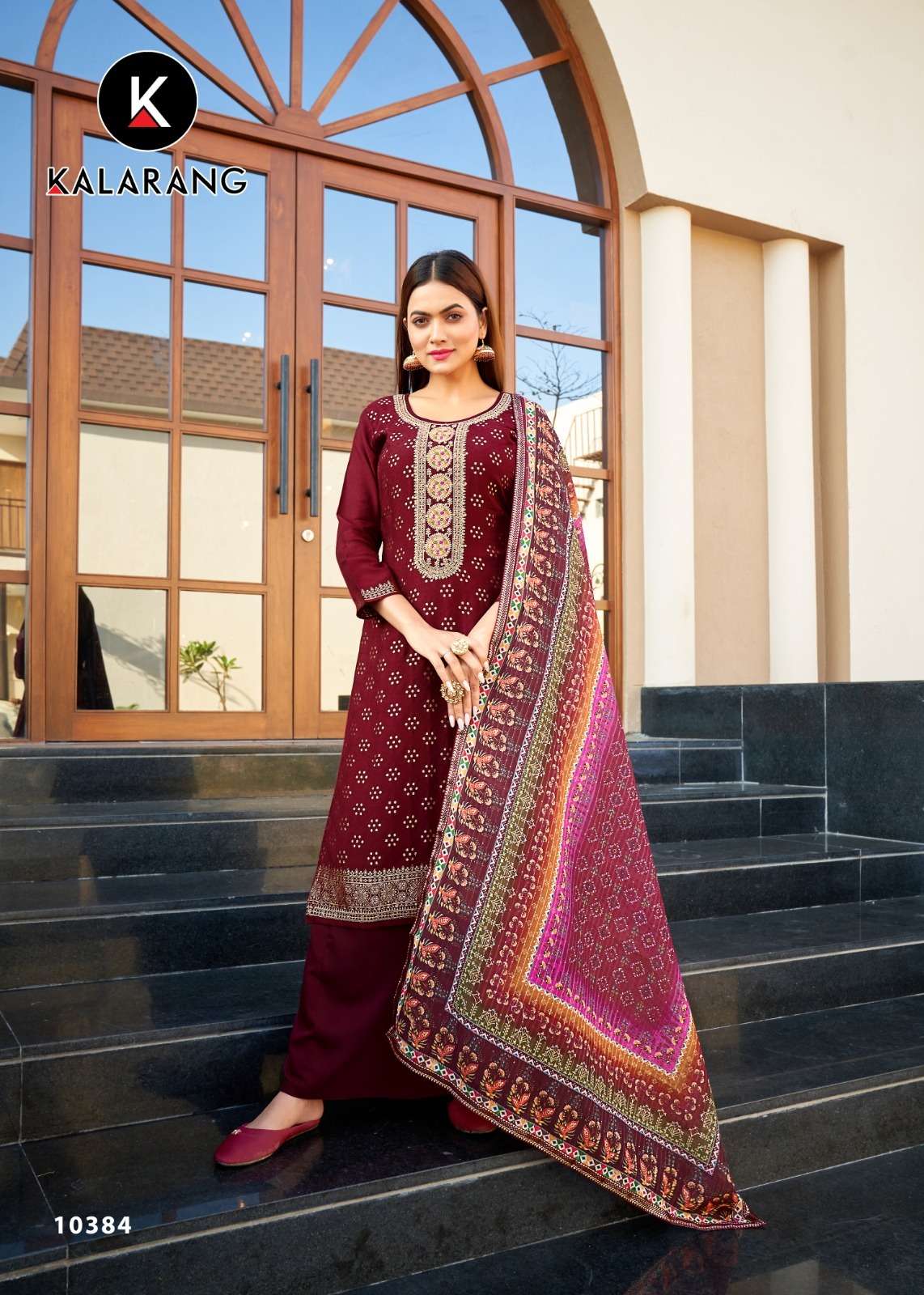 Mittal By Kalarang 10381 To 10388 Series Beautiful Stylish Suits Fancy Colorful Casual Wear & Ethnic Wear & Ready To Wear Pure Muslin Dola Jacquard Dresses At Wholesale Price
