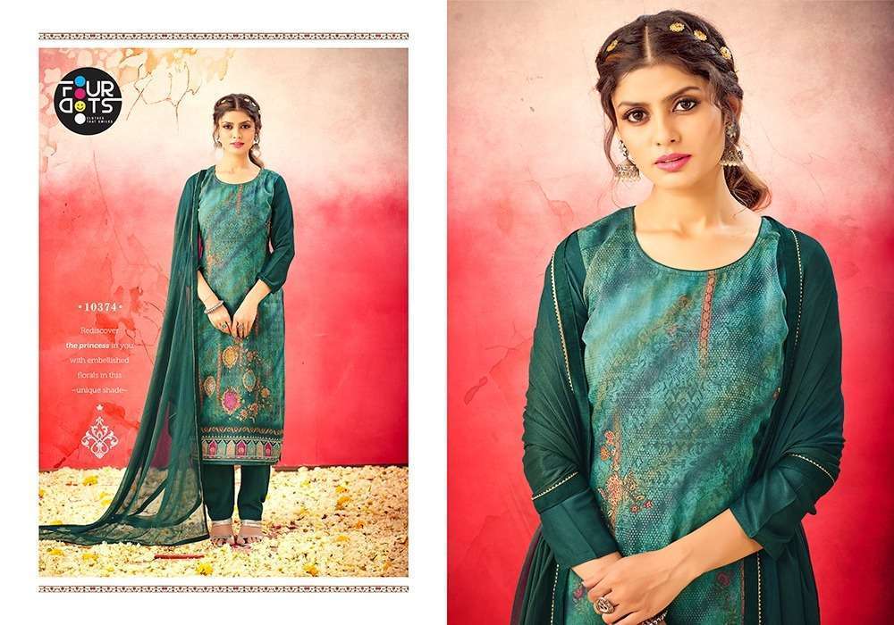 Kareena By Four Dots 10371 To 10374 Series Beautiful Stylish Suits Fancy Colorful Casual Wear & Ethnic Wear & Ready To Wear Fancy Dresses At Wholesale Price