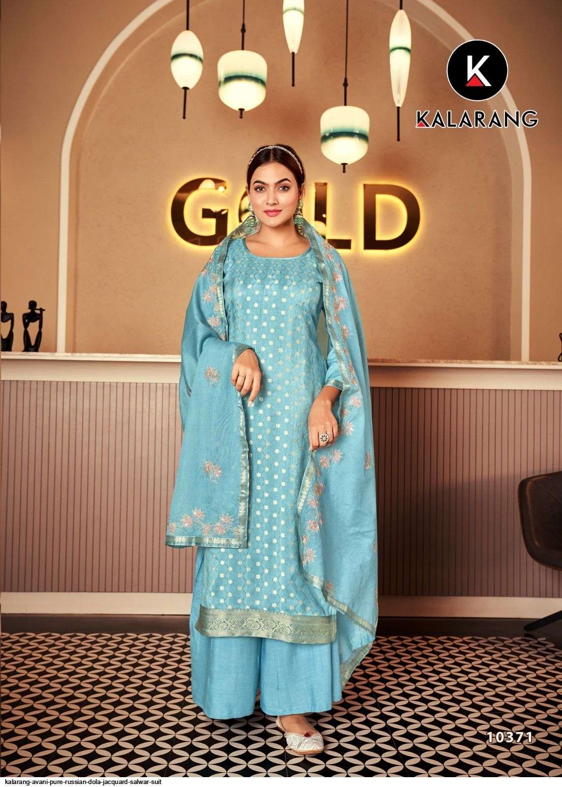Avani By Kalarang 10371 To 10376 Series Beautiful Stylish Suits Fancy Colorful Casual Wear & Ethnic Wear & Ready To Wear Pure Dola Jacquard Dresses At Wholesale Price