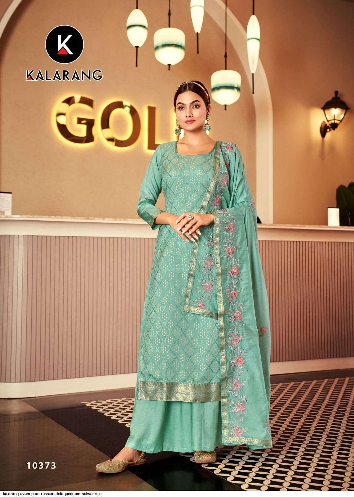 Avani By Kalarang 10371 To 10376 Series Beautiful Stylish Suits Fancy Colorful Casual Wear & Ethnic Wear & Ready To Wear Pure Dola Jacquard Dresses At Wholesale Price