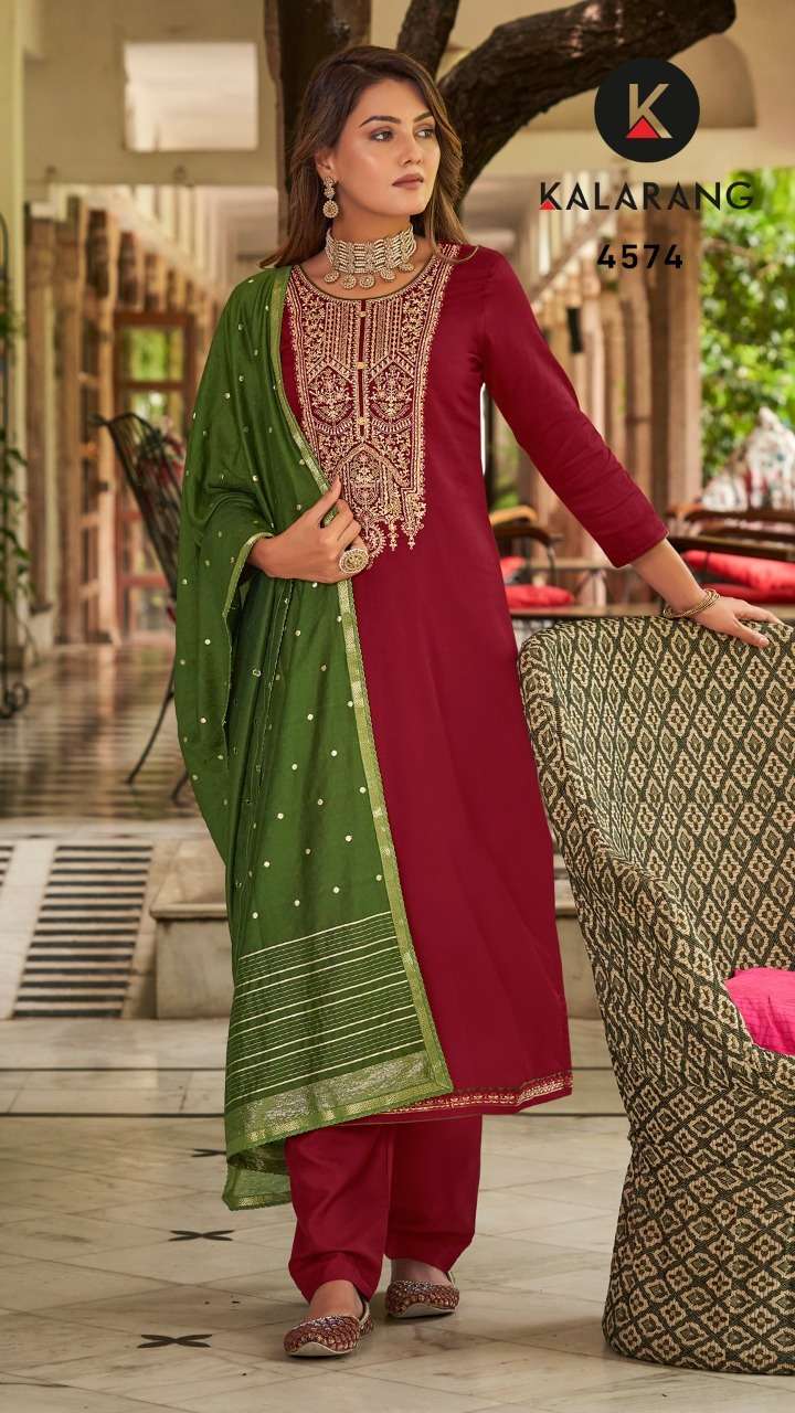 Ladli By Kalarang 4571 To 4574 Series Beautiful Stylish Suits Fancy Colorful Casual Wear & Ethnic Wear & Ready To Wear Jam Silk Dresses At Wholesale Price