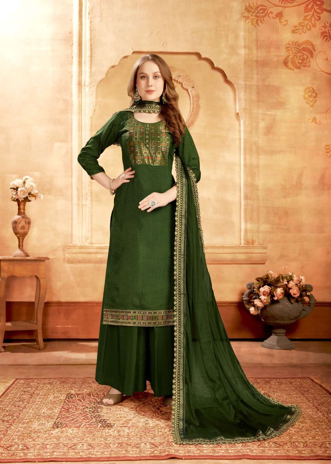 Mahira By Kalarang 10091 To 10094 Series Beautiful Sharara Suits Colorful Stylish Fancy Casual Wear & Ethnic Wear Pure Muslin Jacquard Dresses At Wholesale Price