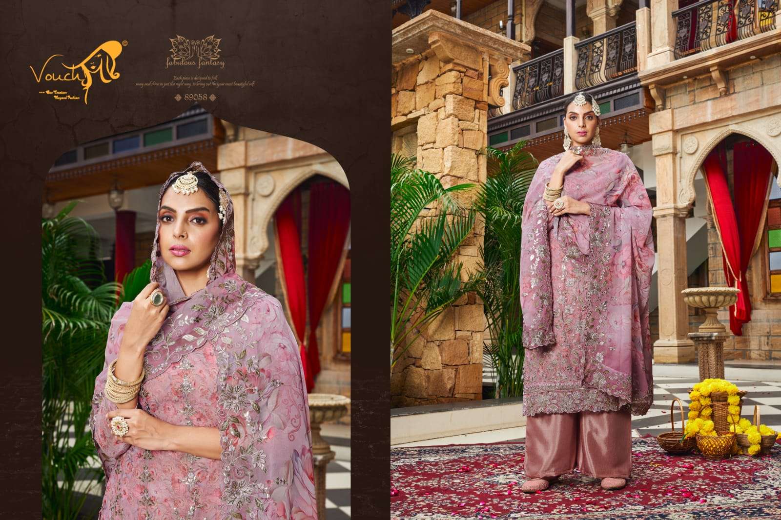 Aashiyana By Vouche 89058 To 89061 Series Beautiful Sharara Suits Colorful Stylish Fancy Casual Wear & Ethnic Wear Heavy Georgette Dresses At Wholesale Price