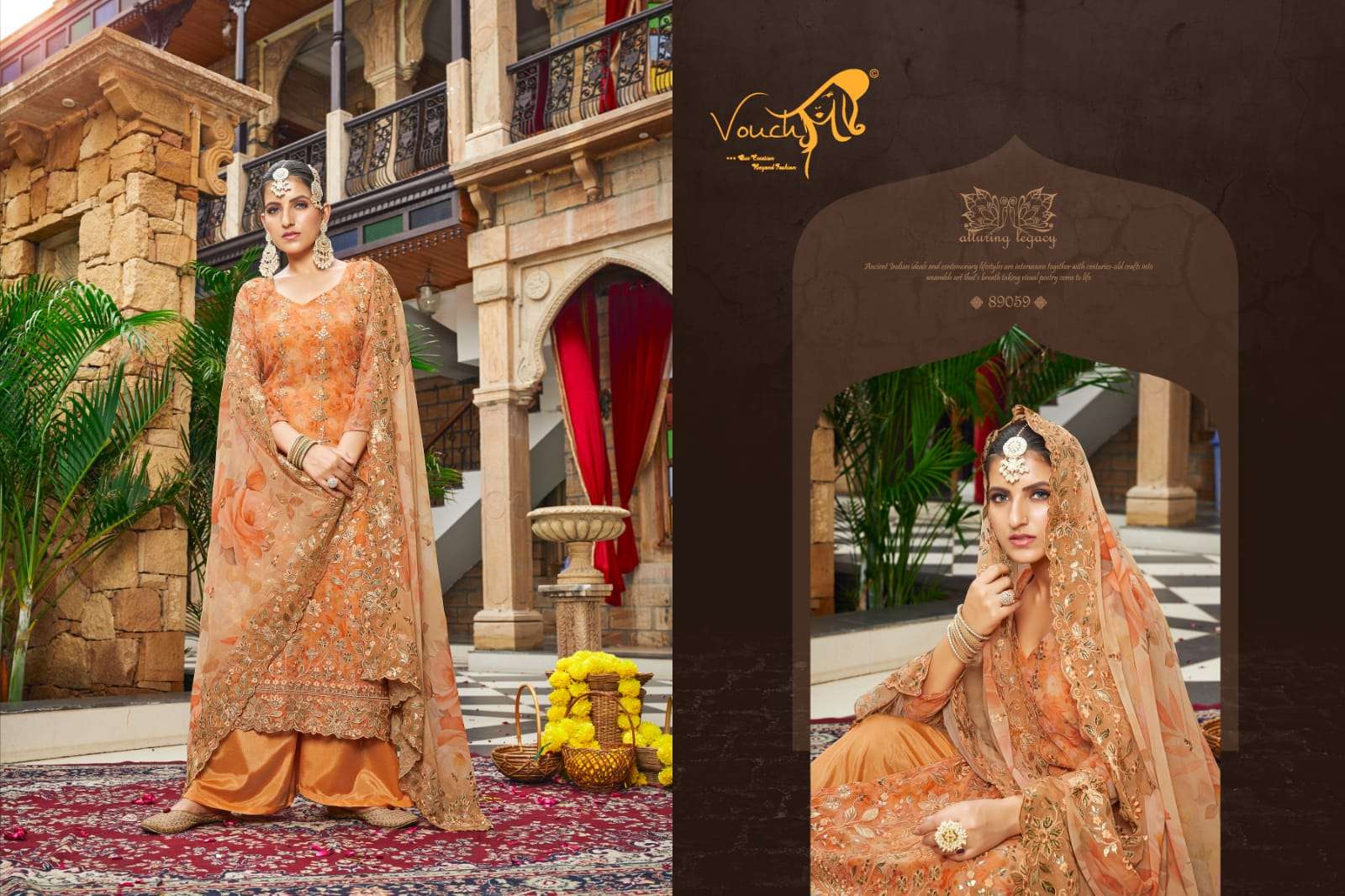 Aashiyana By Vouche 89058 To 89061 Series Beautiful Sharara Suits Colorful Stylish Fancy Casual Wear & Ethnic Wear Heavy Georgette Dresses At Wholesale Price