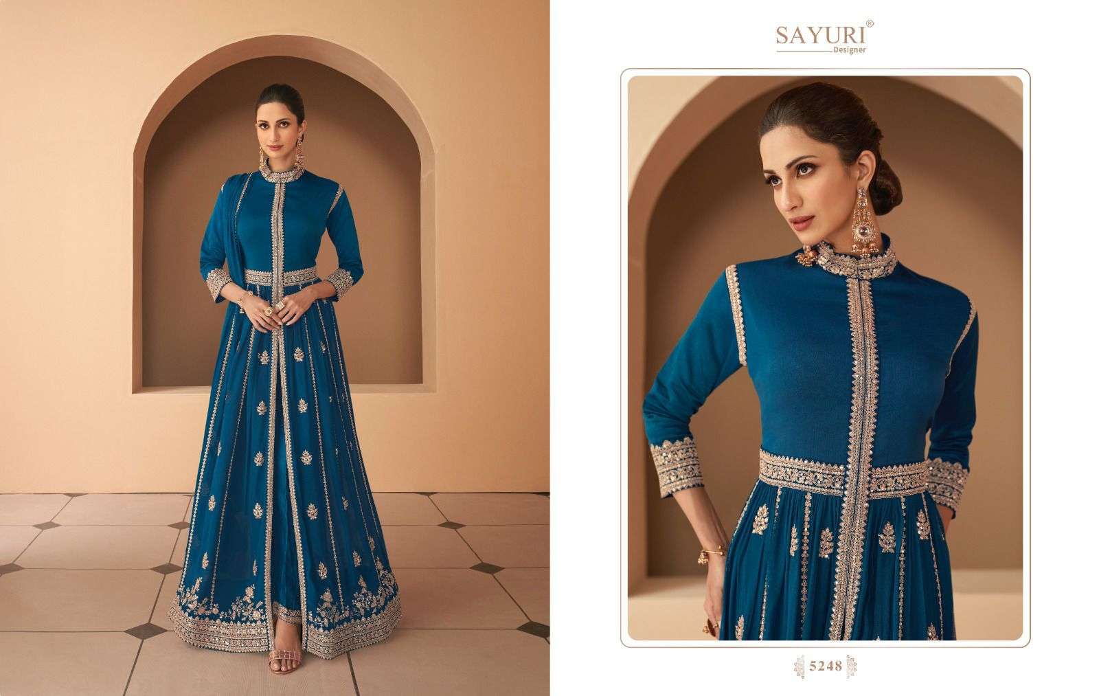 Begum By Sayuri 5246 To 5248 Series Beautiful Stylish Fancy Colorful Casual Wear & Ethnic Wear Georgette/Silk Gowns With Dupatta At Wholesale Price