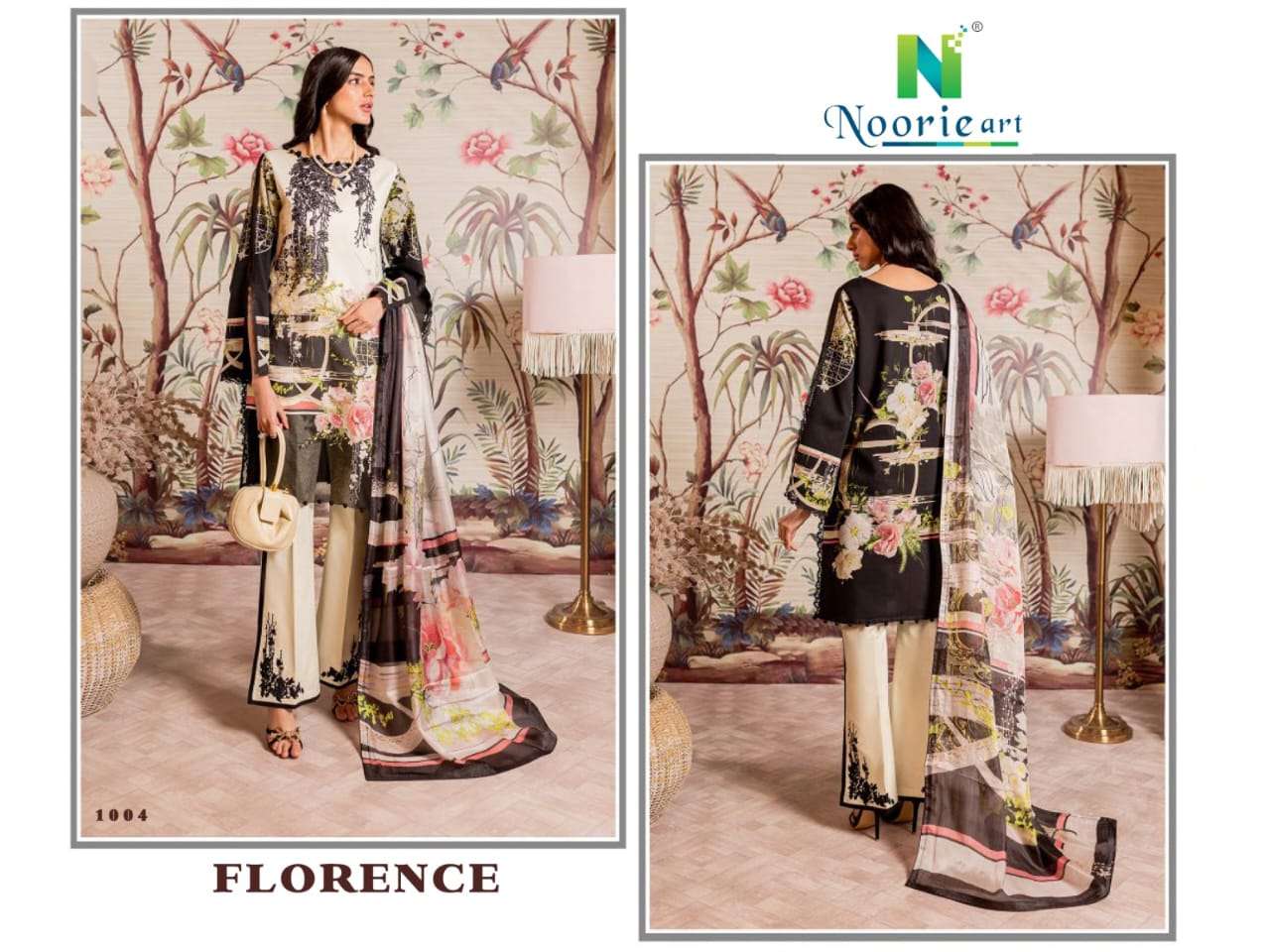 Florence By Noorie Arts 1001 To 1008 Series Designer Pakistani Suits Collection Beautiful Stylish Fancy Colorful Party Wear & Occasional Wear Pure Cambric Cotton Embroidered Dresses At Wholesale Price