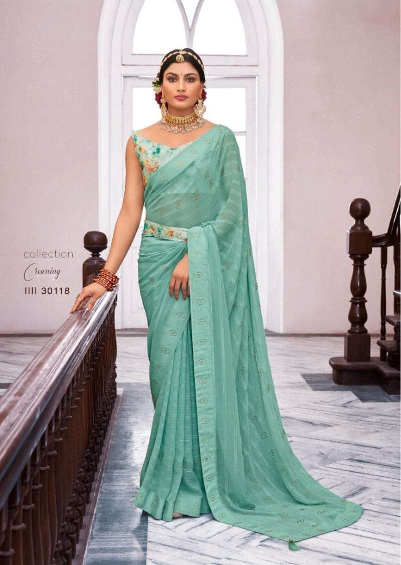 Savera By Right Women 30111 To 30118 Series Indian Traditional Wear Collection Beautiful Stylish Fancy Colorful Party Wear & Occasional Wear Pure Georgette Sarees At Wholesale Price