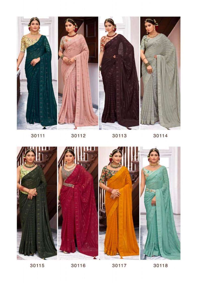 Savera By Right Women 30111 To 30118 Series Indian Traditional Wear Collection Beautiful Stylish Fancy Colorful Party Wear & Occasional Wear Pure Georgette Sarees At Wholesale Price