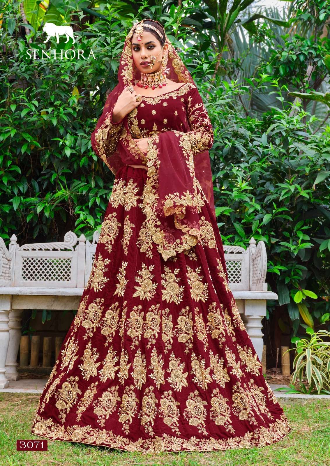 Latika By Senhora Dresses Bridal Wear Collection Beautiful Stylish Colorful Fancy Party Wear & Occasional Wear Heavy Velvet Lehengas At Wholesale Price