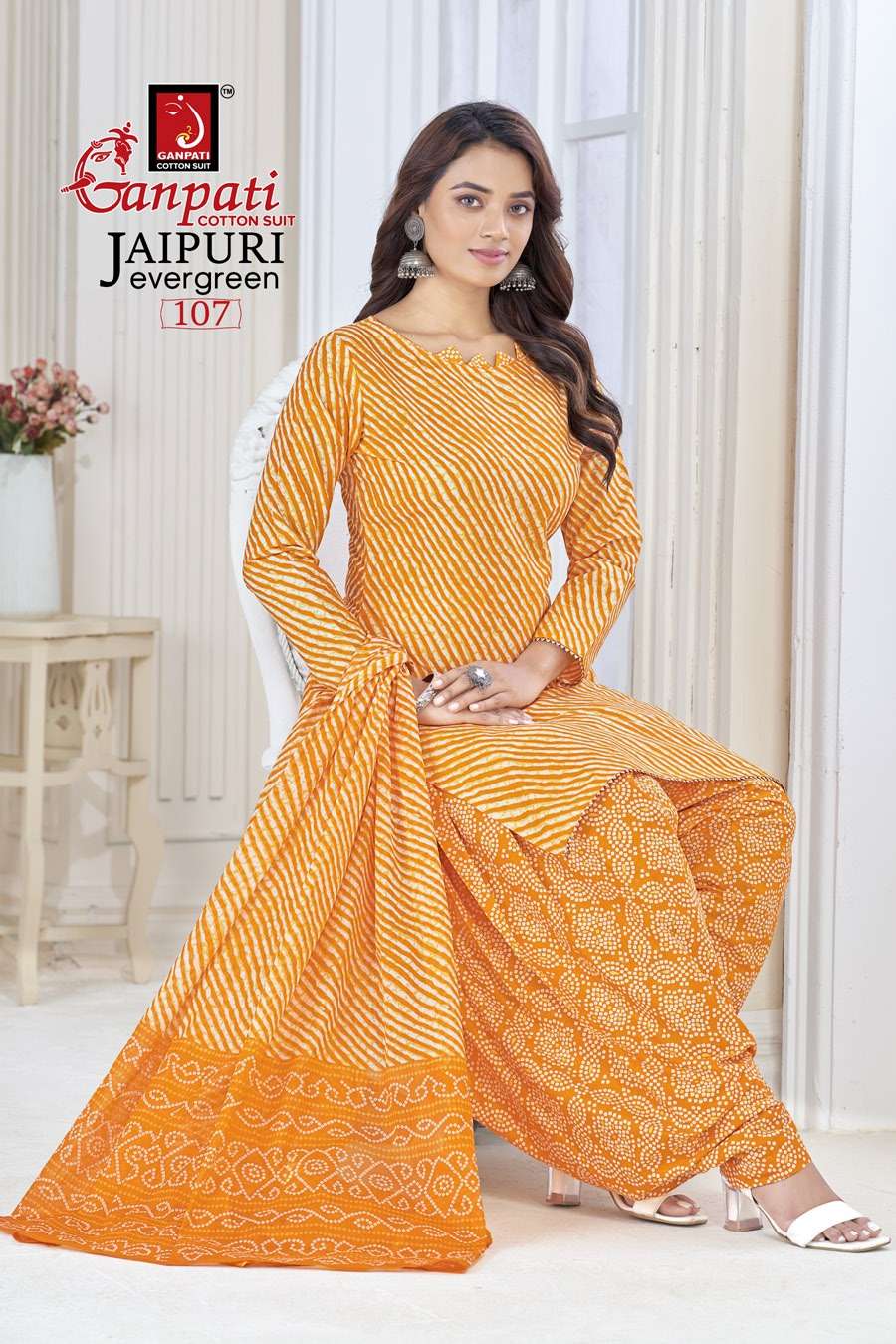 Jaipuri Evergreen Vol-1 By Ganpati Cotton Suit 101 To 120 Series Designer Festive Suits Beautiful Stylish Fancy Colorful Party Wear & Occasional Wear Pure Cotton Print Dresses At Wholesale Price