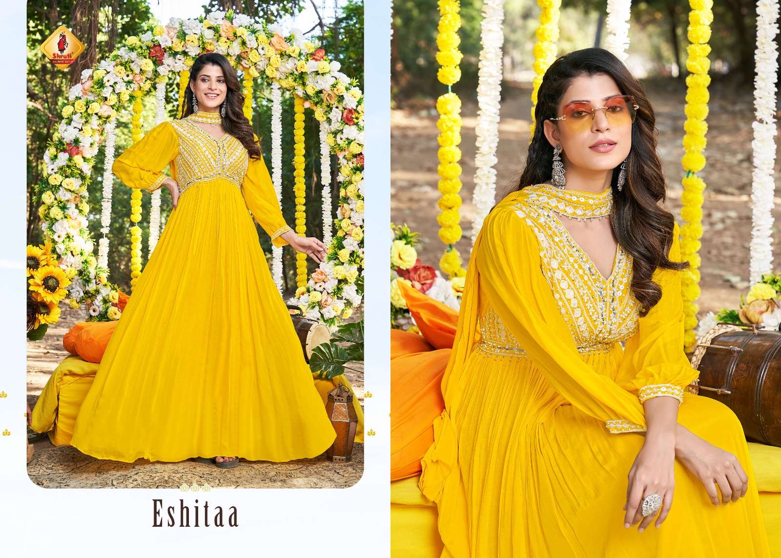 Haldi By Shruti 01 To 03 Series Beautiful Stylish Fancy Colorful Casual Wear & Ethnic Wear Georgette Gowns At Wholesale Price