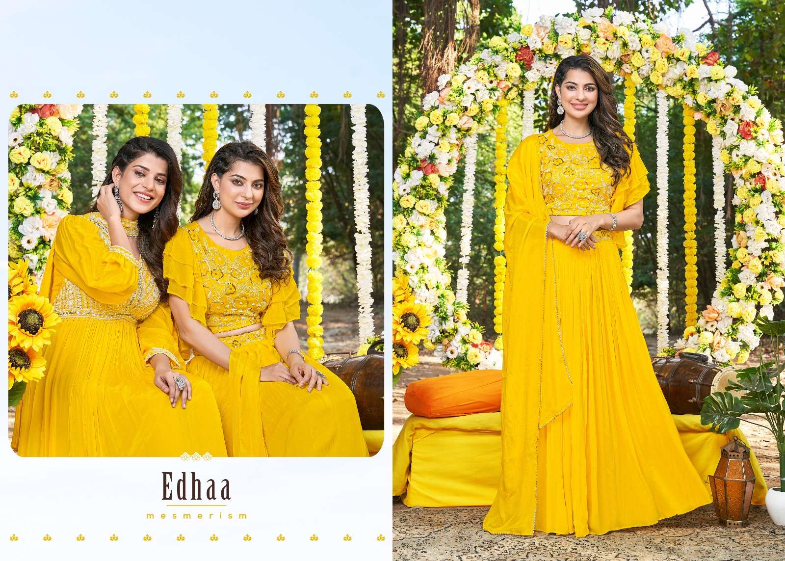 Haldi By Shruti 01 To 03 Series Beautiful Stylish Fancy Colorful Casual Wear & Ethnic Wear Georgette Gowns At Wholesale Price