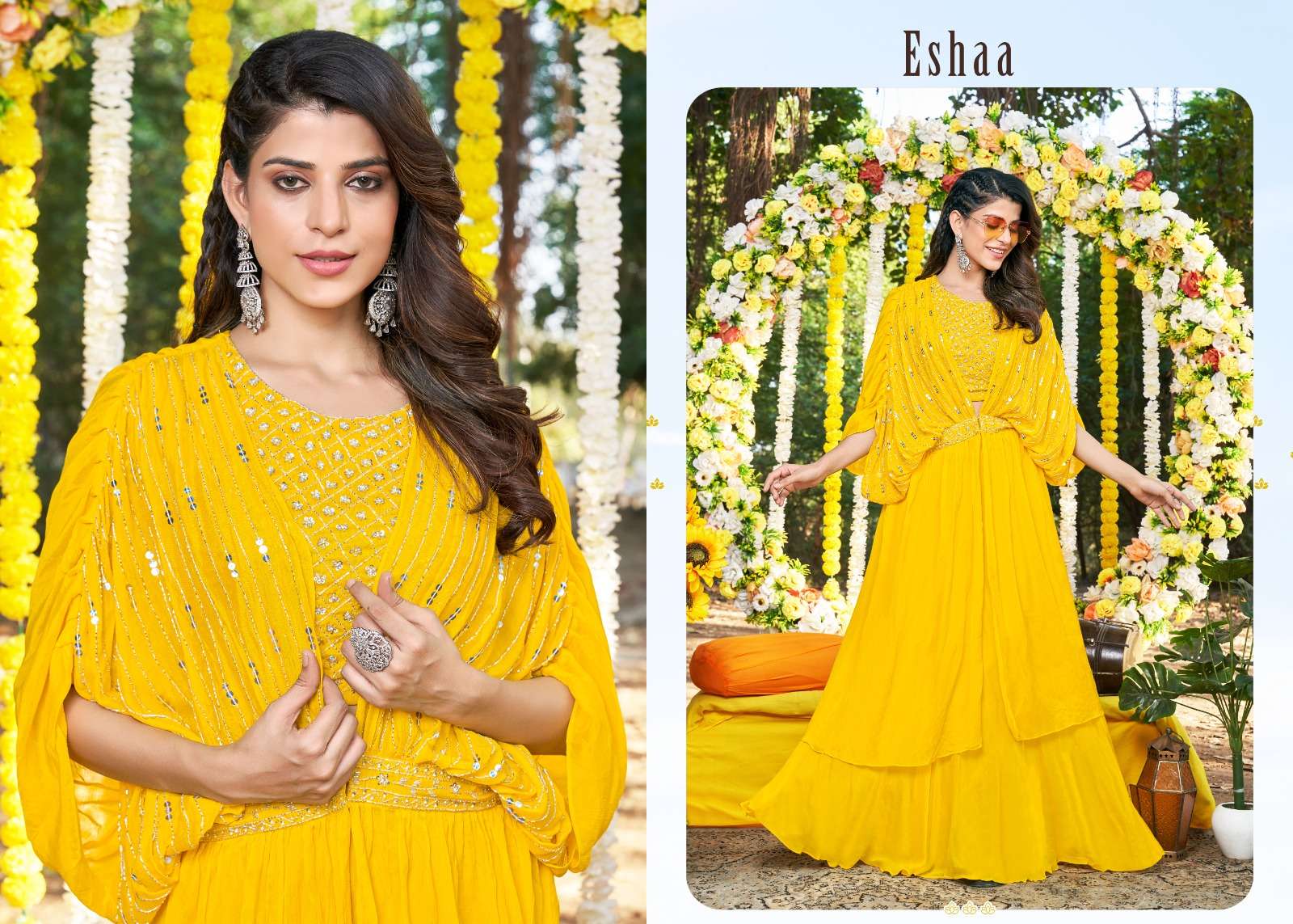 Haldi By Shruti 01 To 03 Series Beautiful Stylish Fancy Colorful Casual Wear & Ethnic Wear Georgette Gowns At Wholesale Price