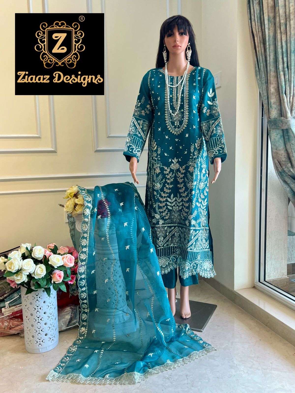 Noorjahan Vol-9 By Ziaaz Designs 160-A To 160-D Series Beautiful Pakistani Suits Colorful Stylish Fancy Casual Wear & Ethnic Wear Organza Embroidered Dresses At Wholesale Price