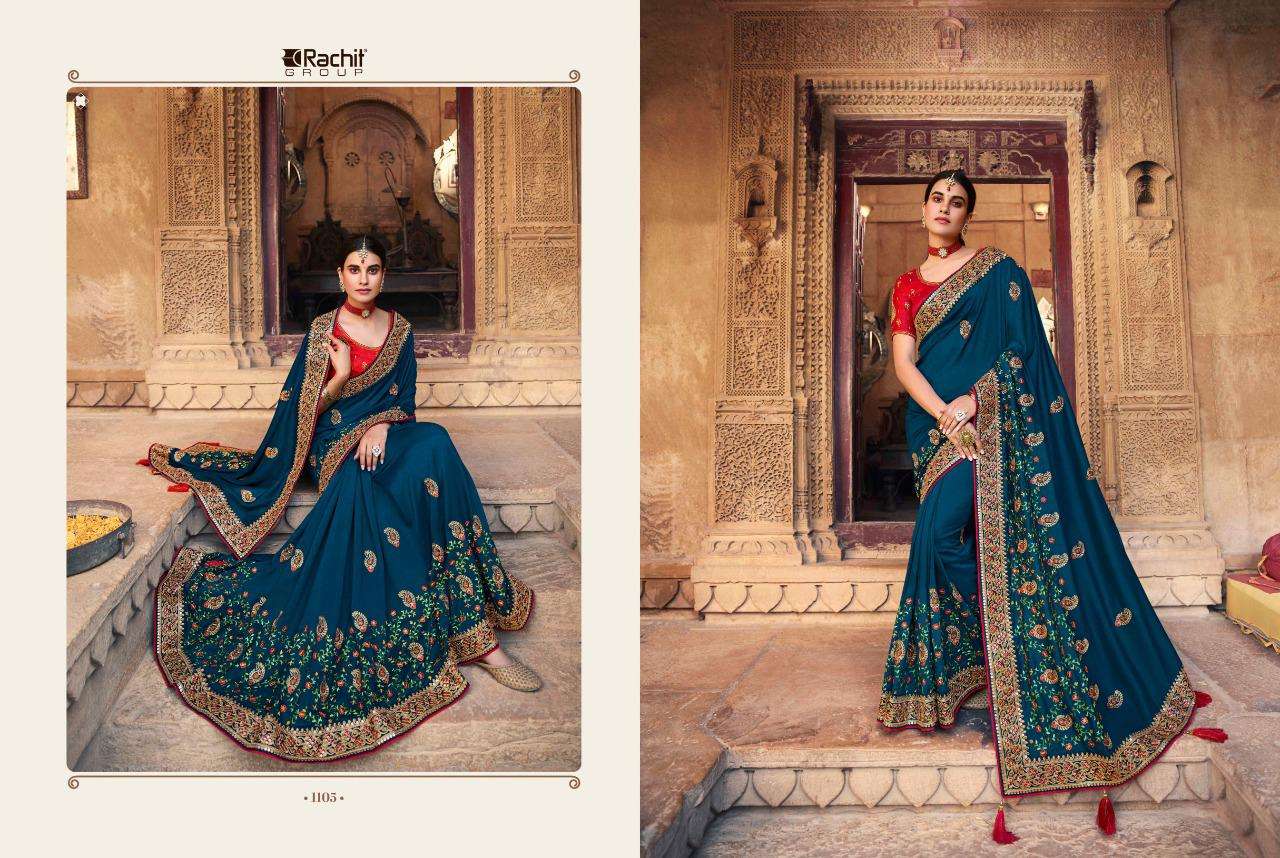 Shubh Avsar Hit Design 1105 By Rachit Indian Traditional Wear Collection Beautiful Stylish Fancy Colorful Party Wear & Occasional Wear Pure Silk Sarees At Wholesale Price