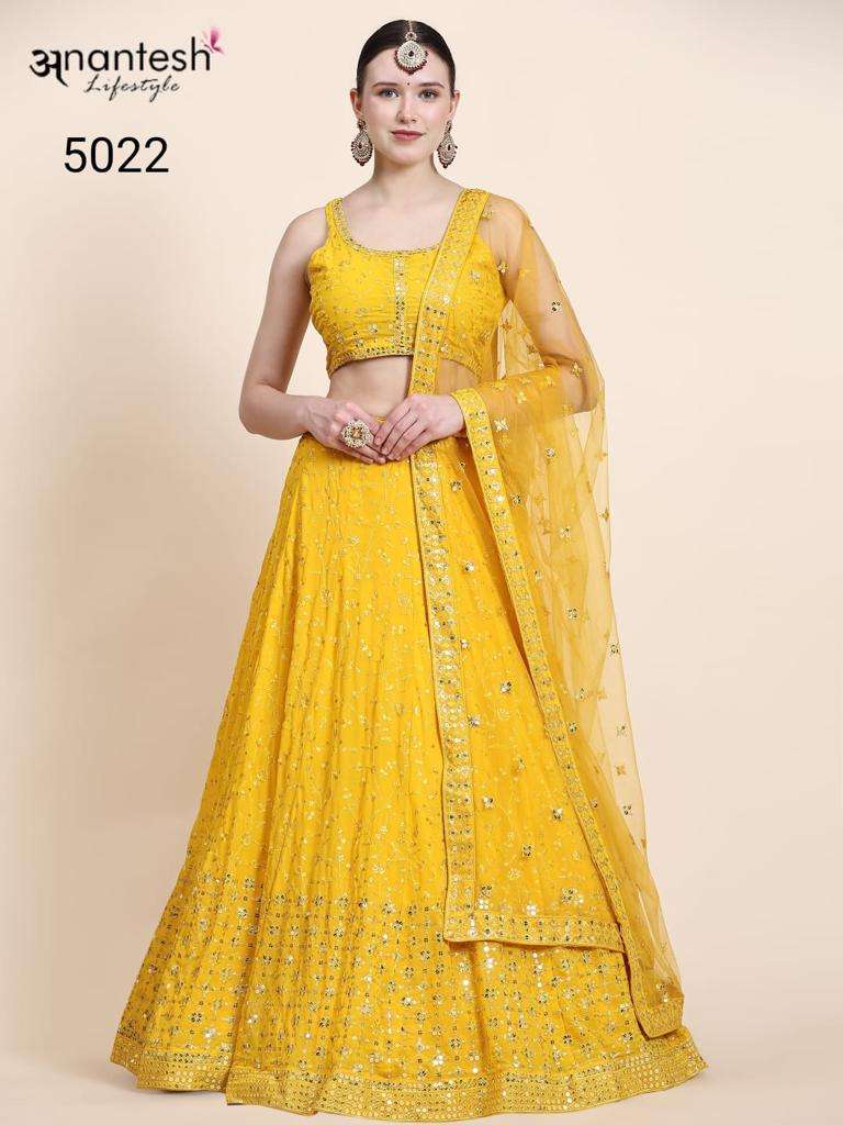 Occations Vol-6 By Anantesh 5021 To 5025 Series Bridal Wear Collection Beautiful Stylish Colorful Fancy Party Wear & Occasional Wear Net/Premium Georgette Lehengas At Wholesale Price