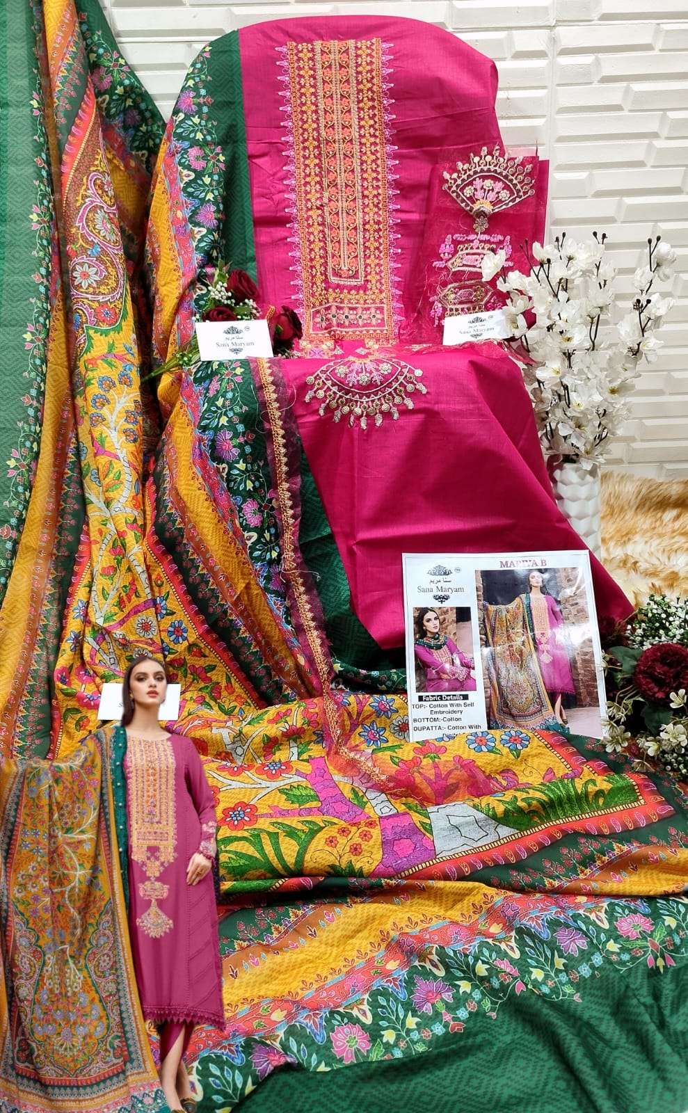 Mariya B By Sana Maryam 148 To 148-B Series Beautiful Pakistani Suits Colorful Stylish Fancy Casual Wear & Ethnic Wear Cotton Embroidered Dresses At Wholesale Price