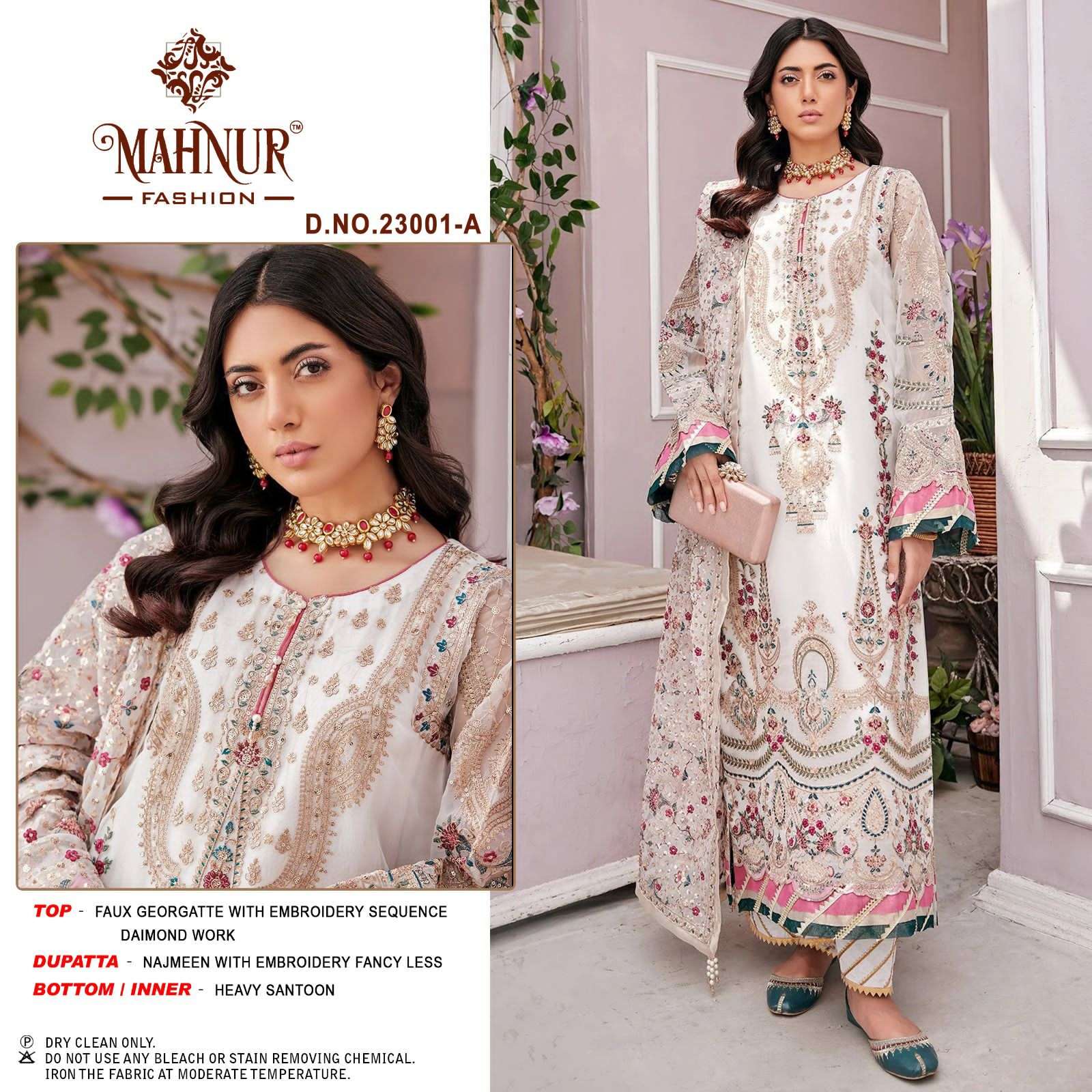 Mahnur Vol-23 By Mahnur Fashion 23001-A To 23001-D Series Designer Festive Pakistani Suits Collection Beautiful Stylish Fancy Colorful Party Wear & Occasional Wear Faux Georgette Embroidered Dresses At Wholesale Price