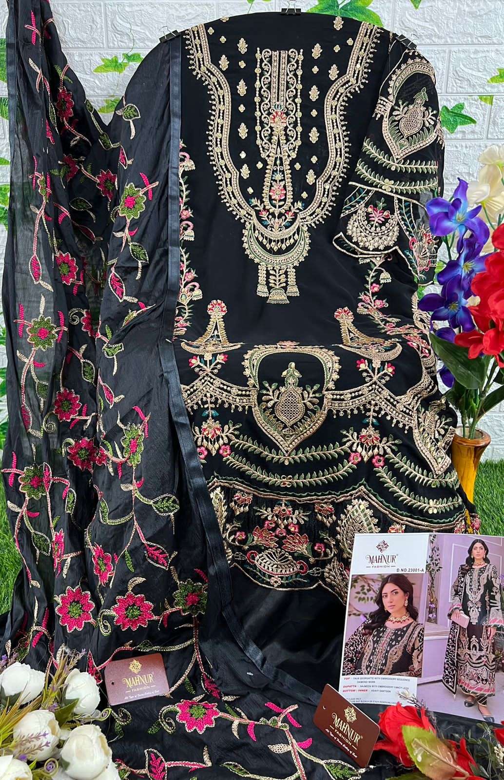 Mahnur Vol-23 By Mahnur Fashion 23001-A To 23001-D Series Designer Festive Pakistani Suits Collection Beautiful Stylish Fancy Colorful Party Wear & Occasional Wear Faux Georgette Embroidered Dresses At Wholesale Price